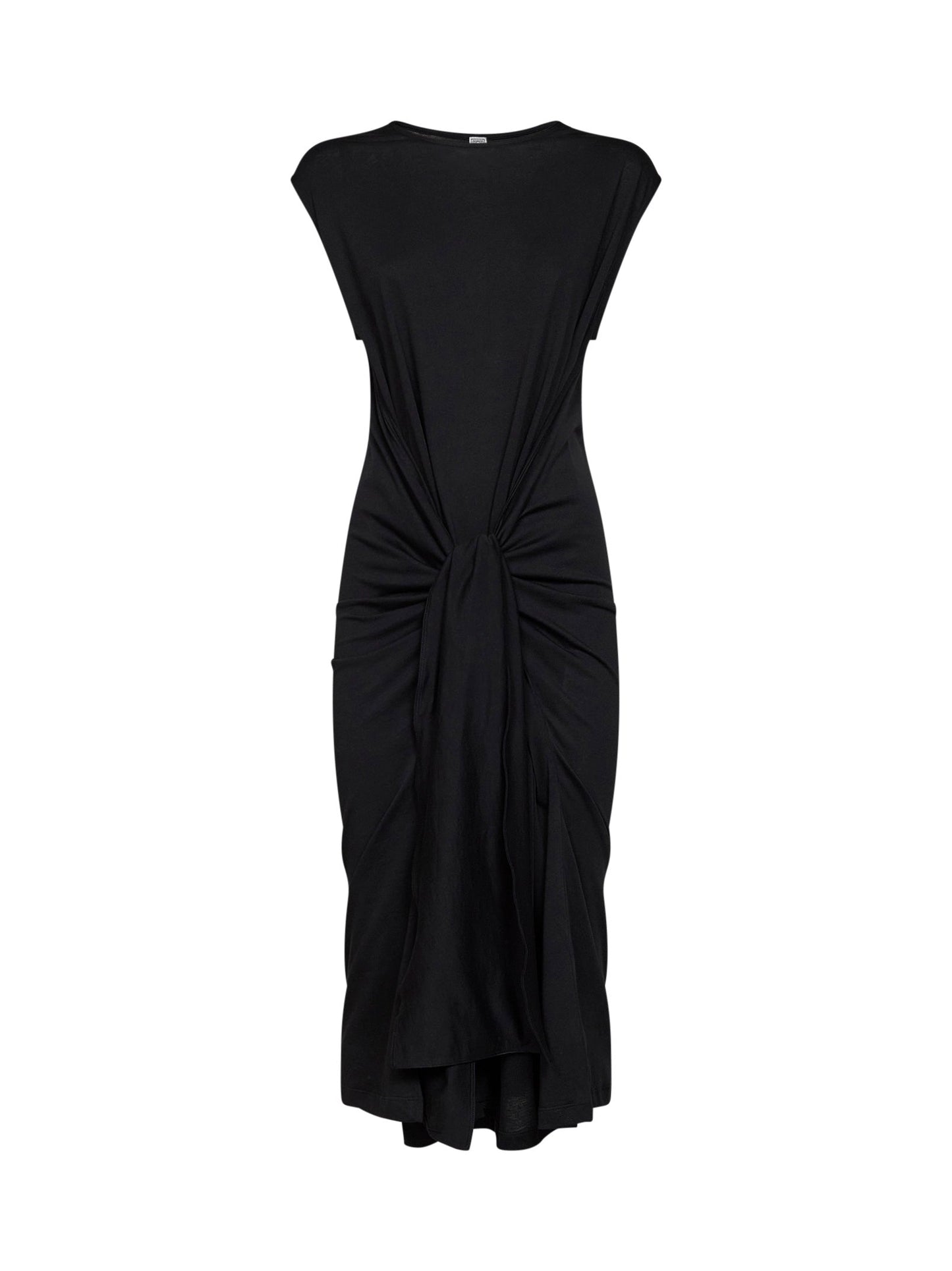 Toteme Women Black Jersey Tie-Waist Midi Dress TOTEME