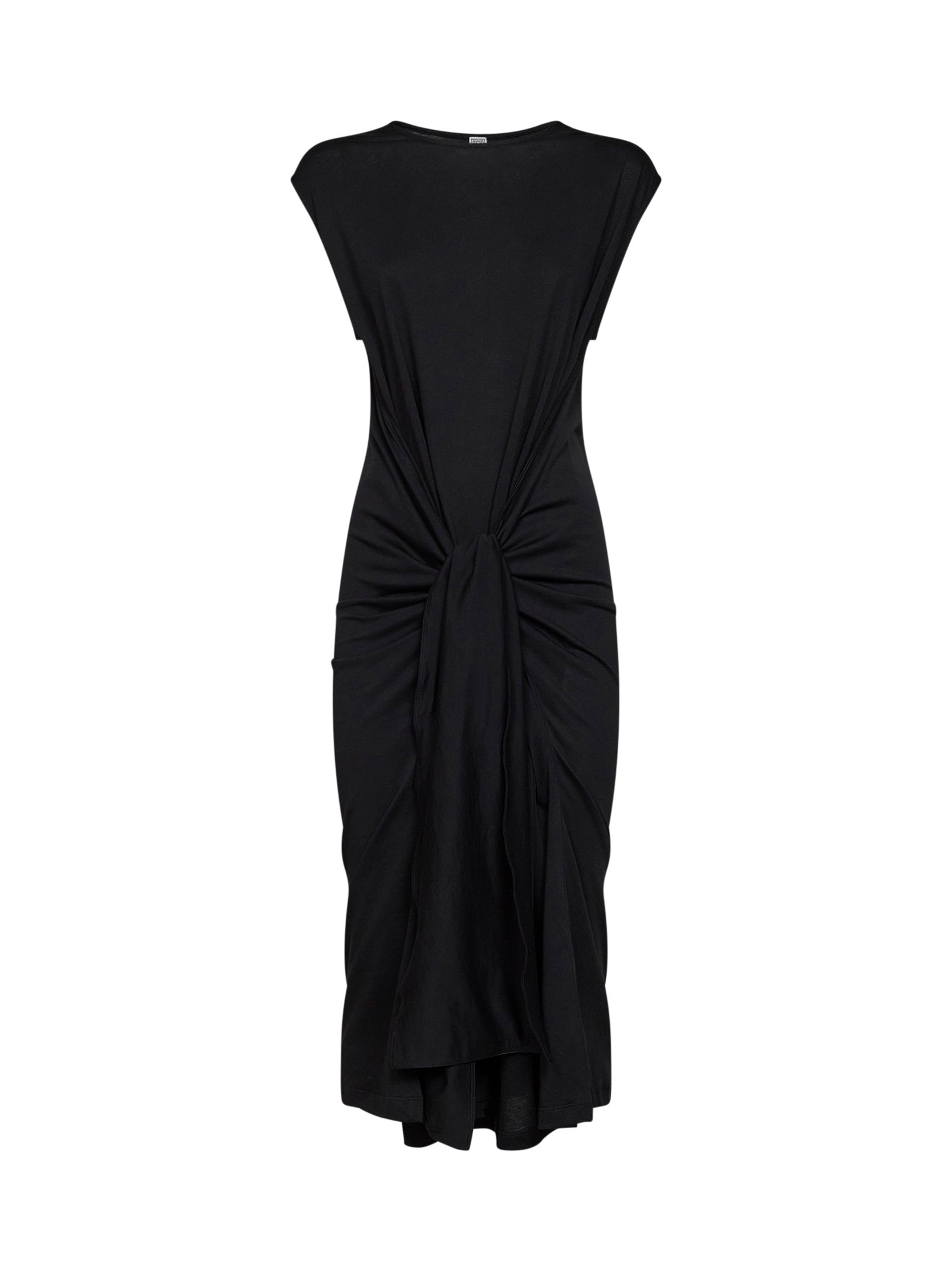 Toteme Women Black Jersey Tie-Waist Midi Dress TOTEME