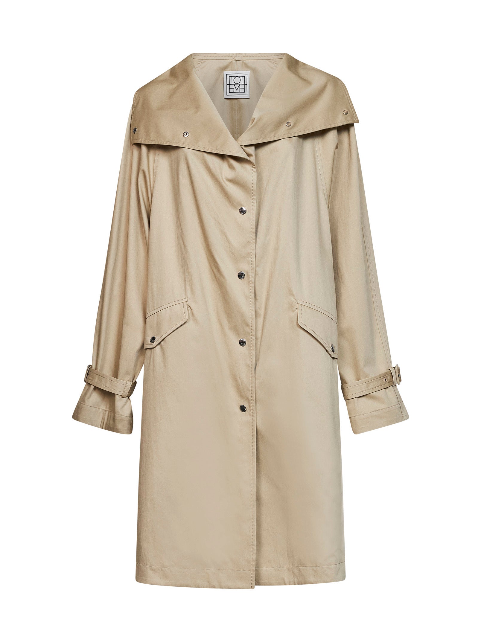 Toteme Women Beige Cotton Oversized Trench Coat TOTEME