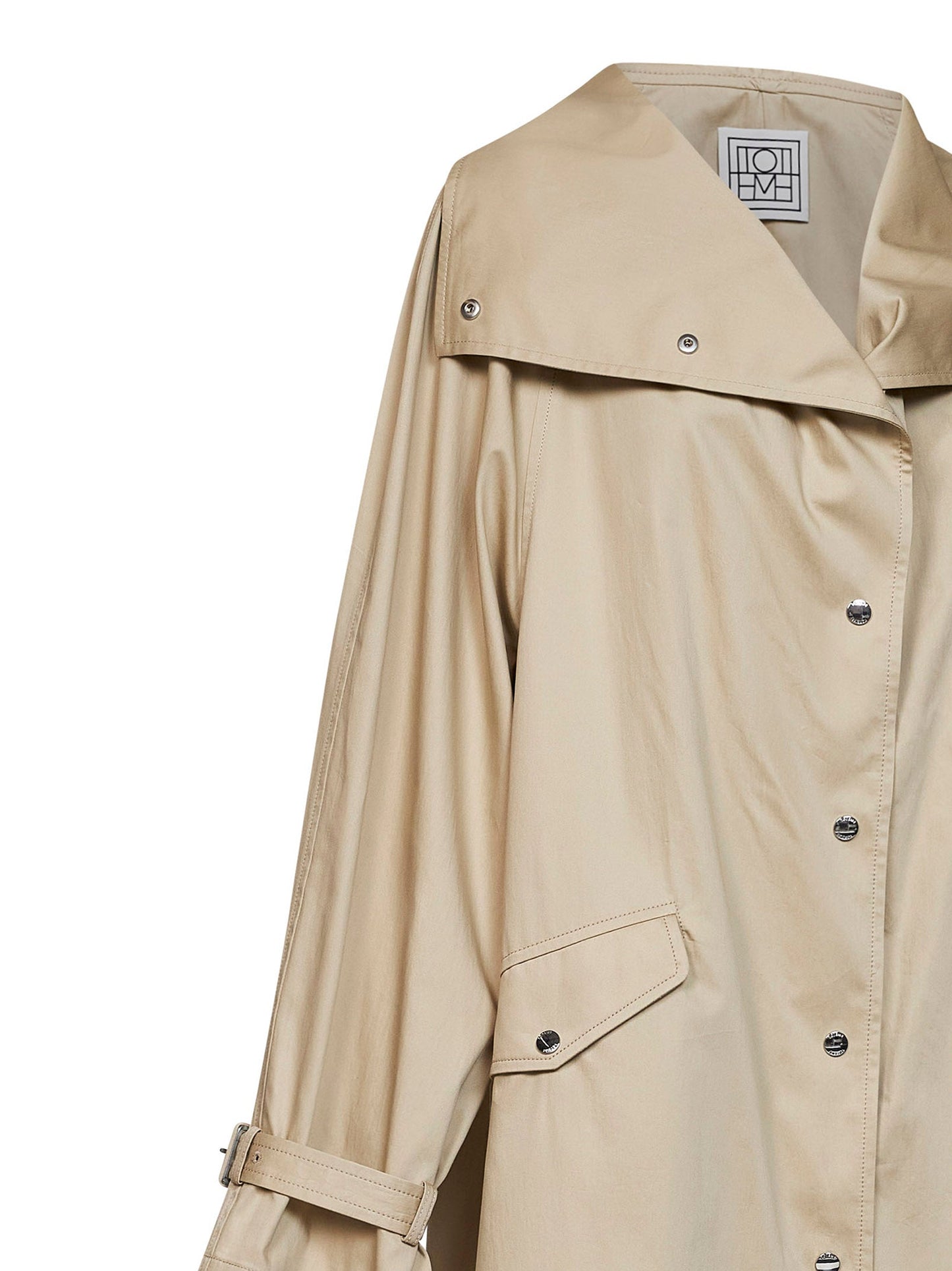 Toteme Women Beige Cotton Oversized Trench Coat TOTEME