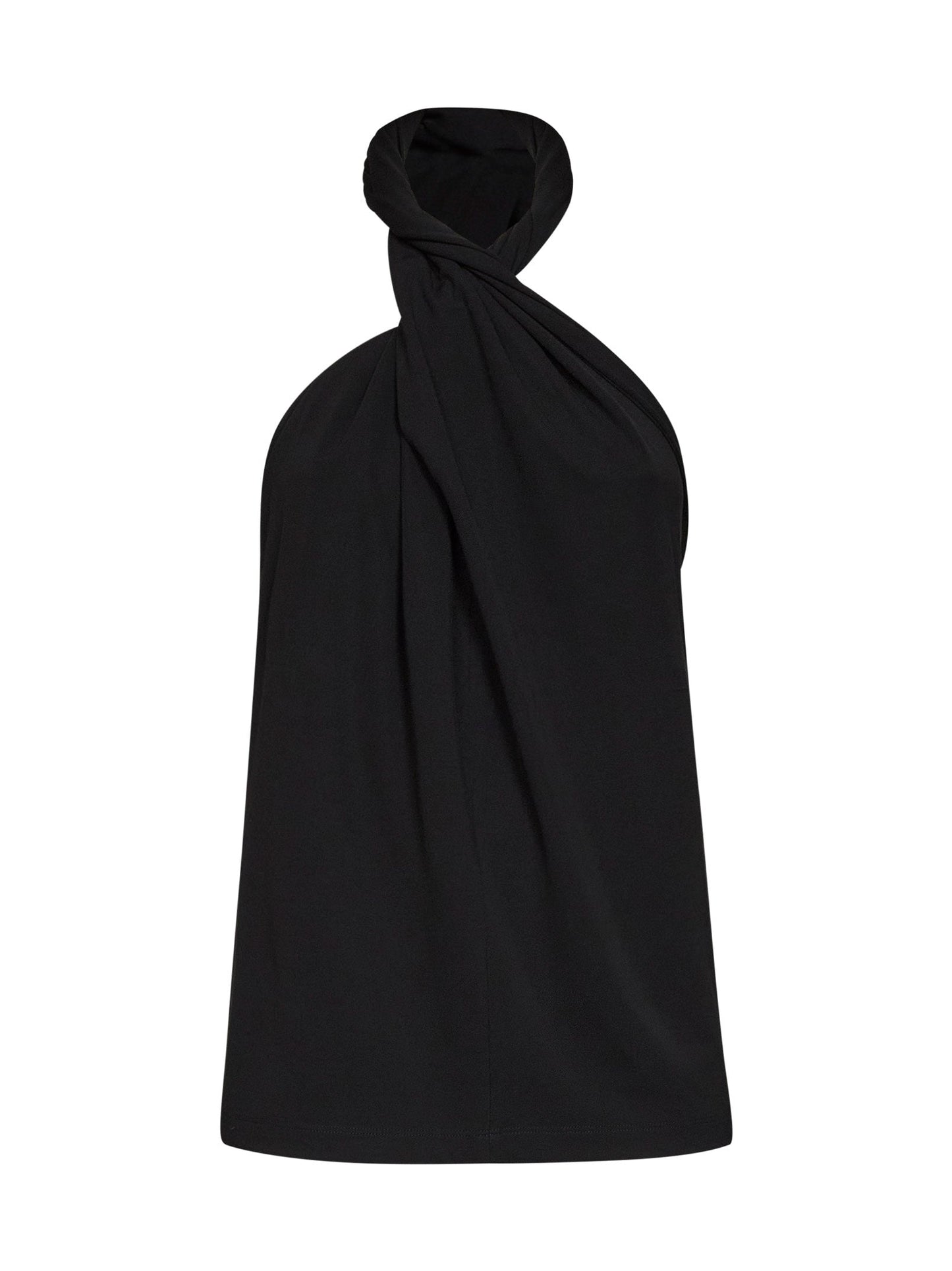 Toteme Women Black Jersey Twisted Halter Top TOTEME