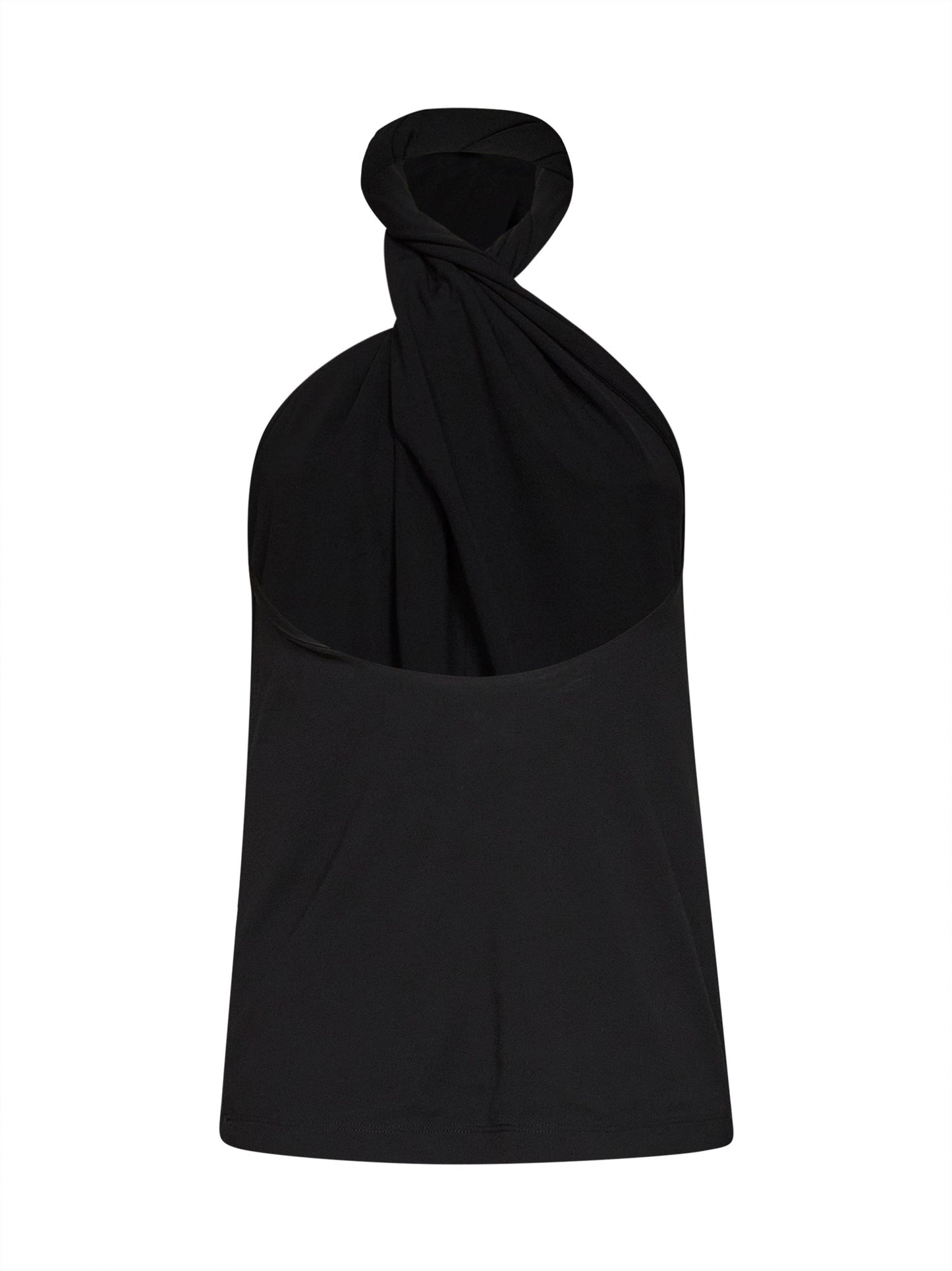 Toteme Women Black Jersey Twisted Halter Top TOTEME