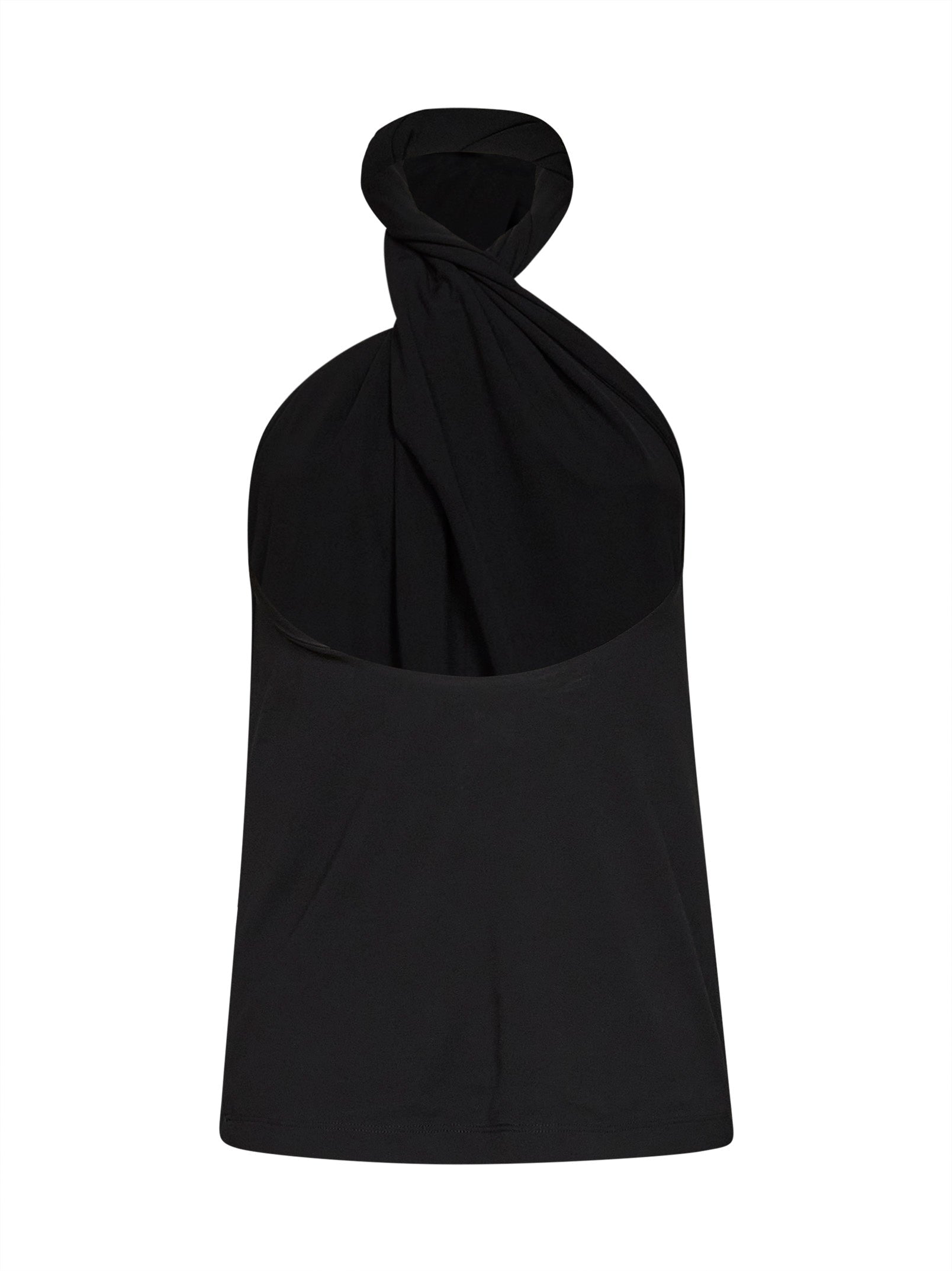 Toteme Women Black Jersey Twisted Halter Top TOTEME