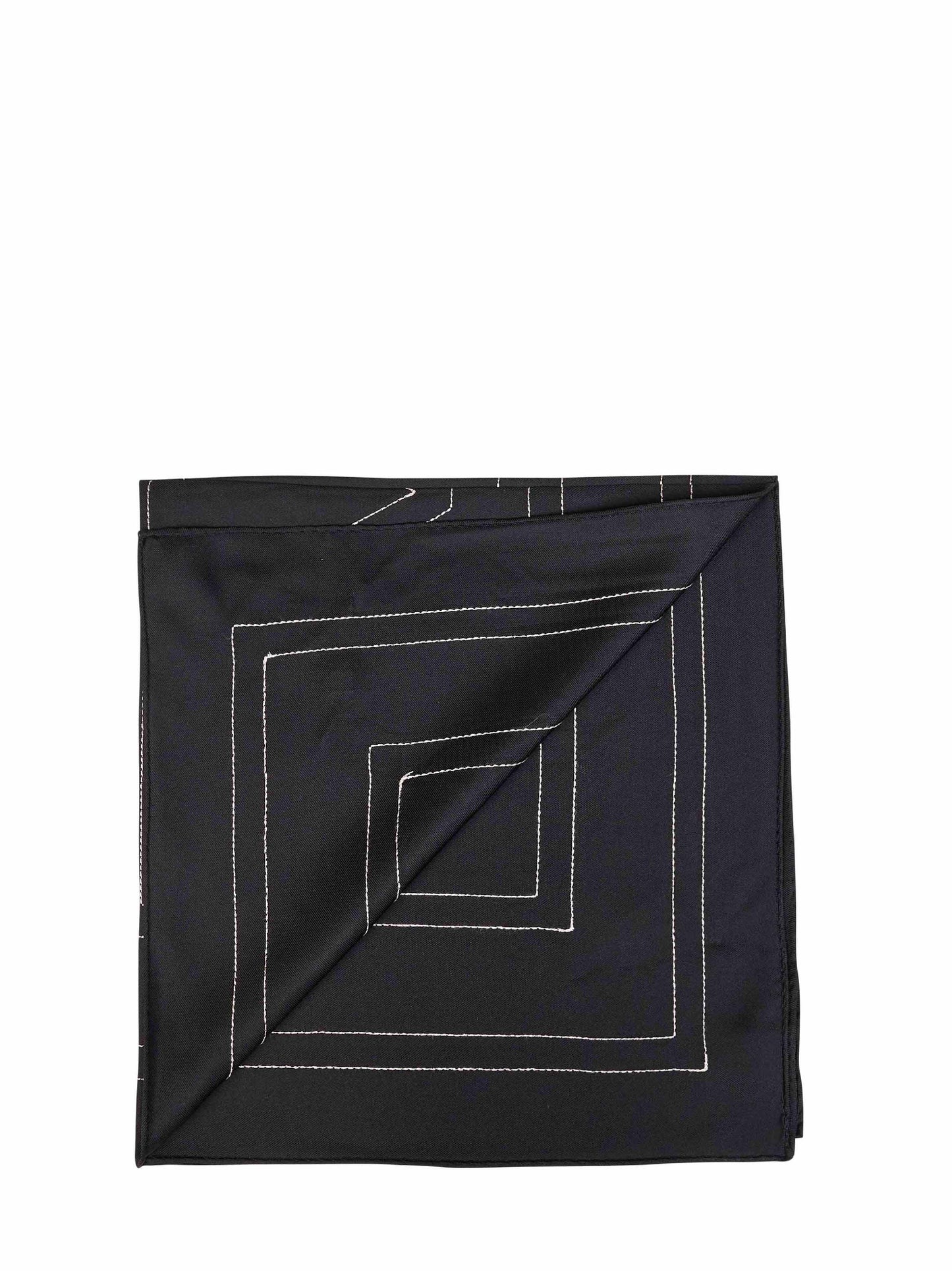 Toteme Women Black Silk Embroidered Monogram Scarf TOTEME