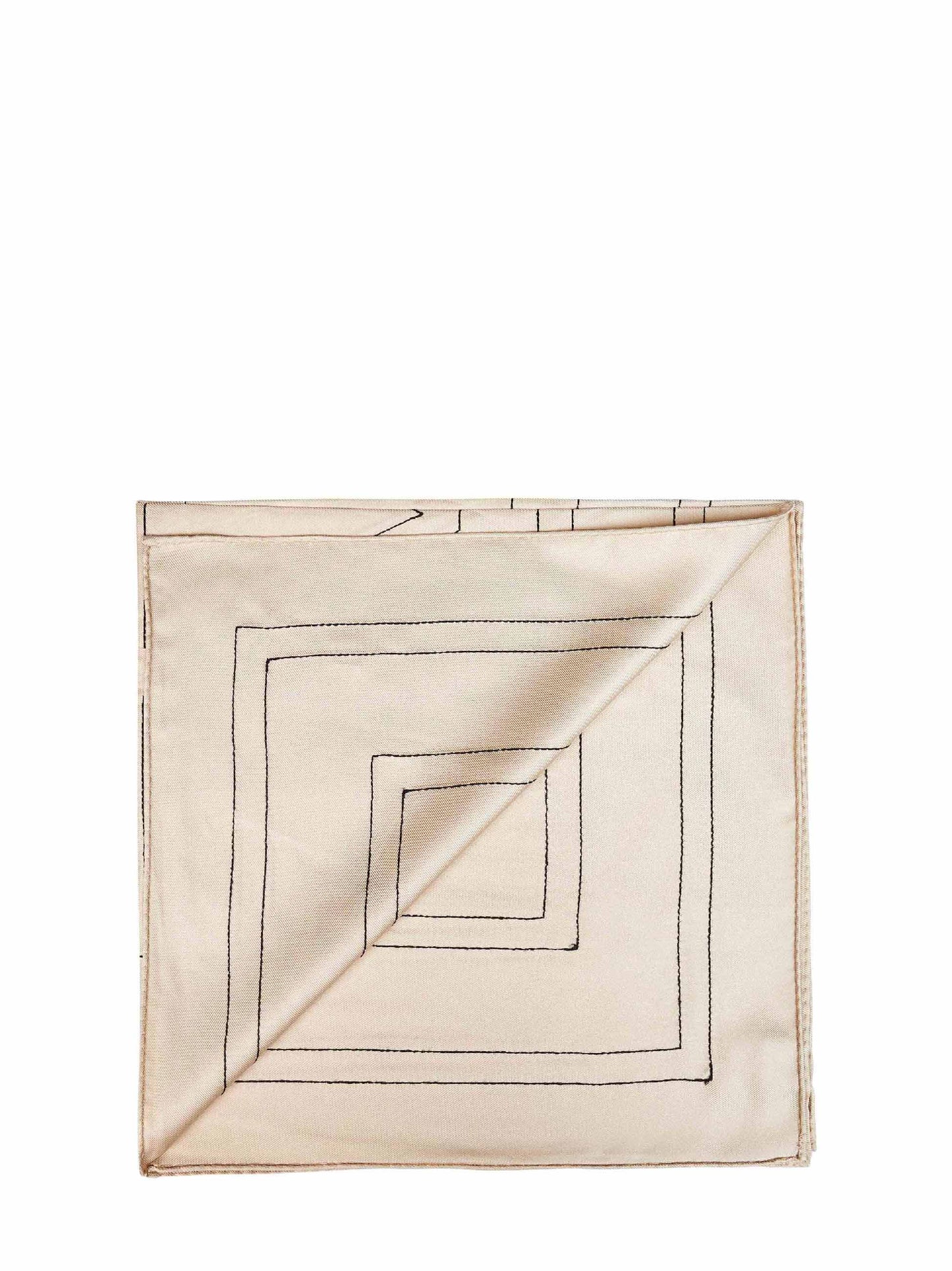 Toteme Women Ivory Silk Embroidered Monogram Scarf TOTEME