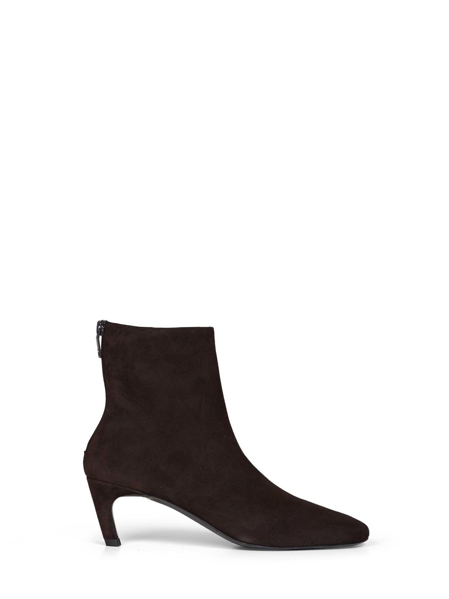 Toteme Women Brown Soft Suede Mid-Heel Ankle Boots TOTEME