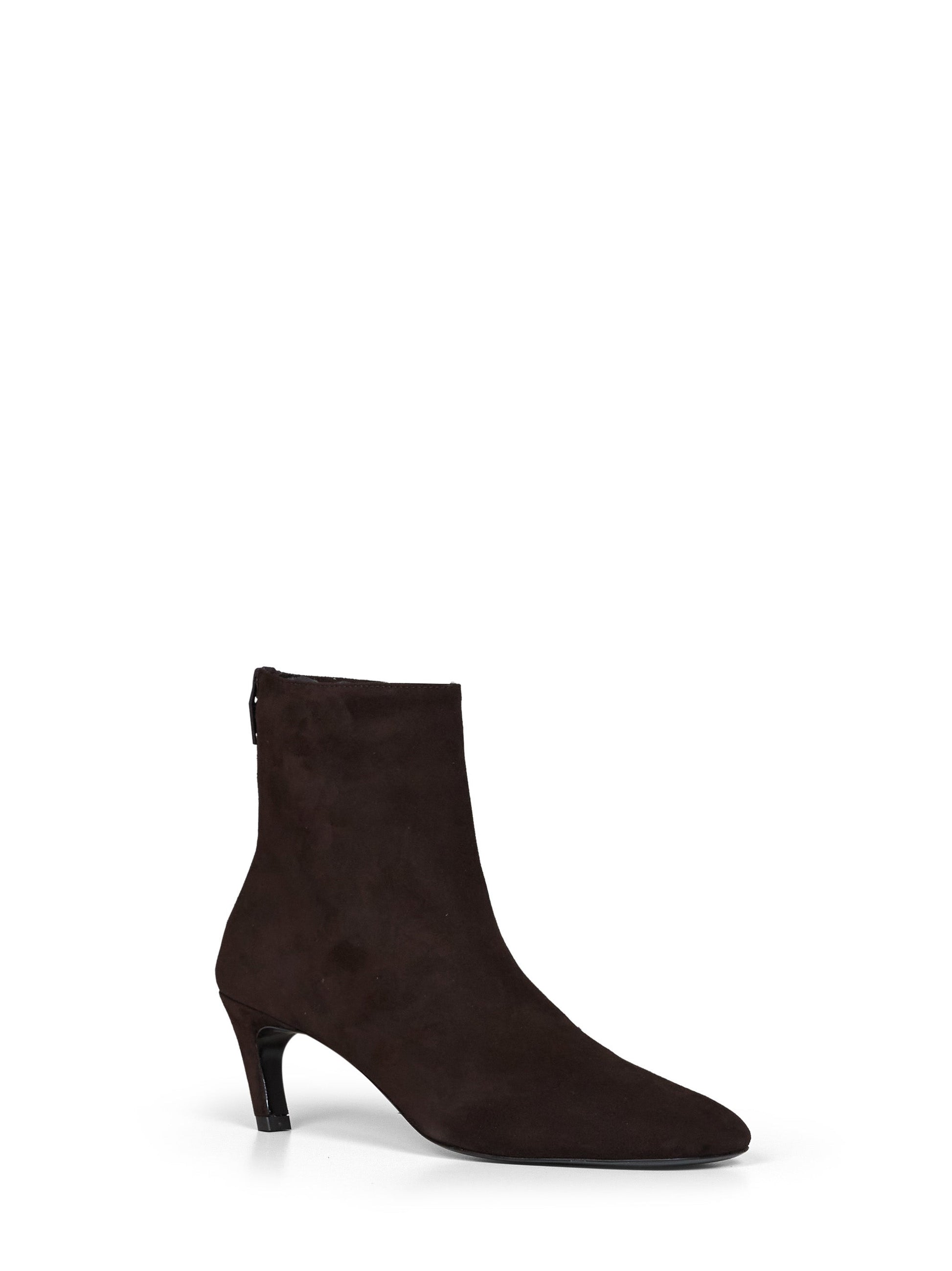 Toteme Women Brown Soft Suede Mid-Heel Ankle Boots TOTEME