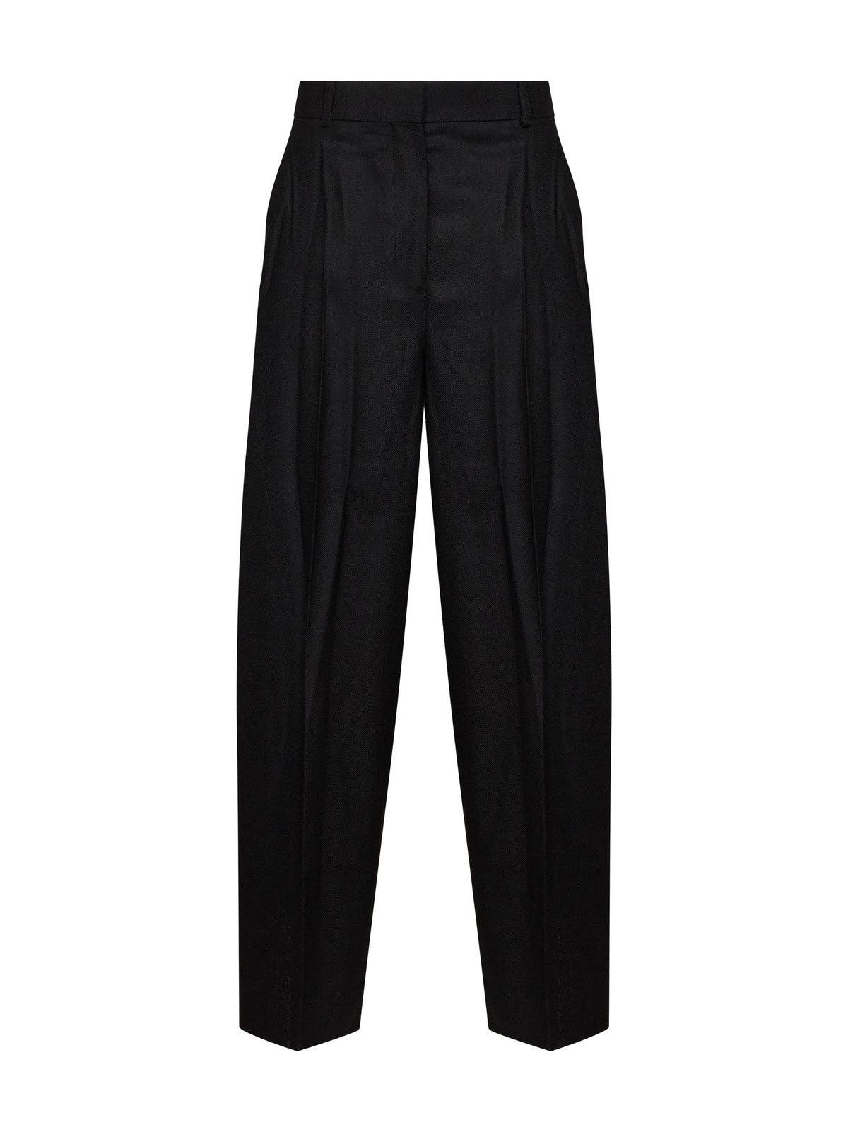 Toteme Women Black Flannel High-Waisted Trousers TOTEME