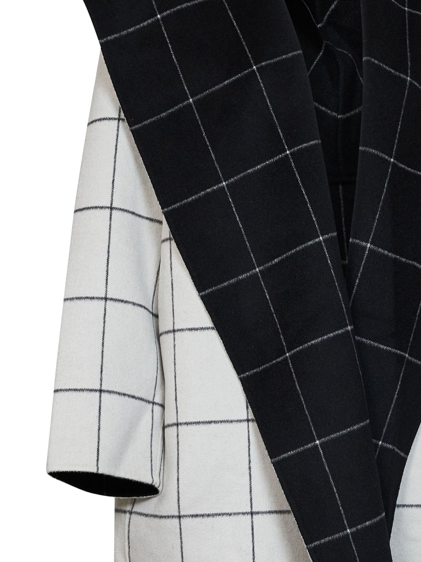 Toteme Women Black And White Check Double Hooded Coat TOTEME