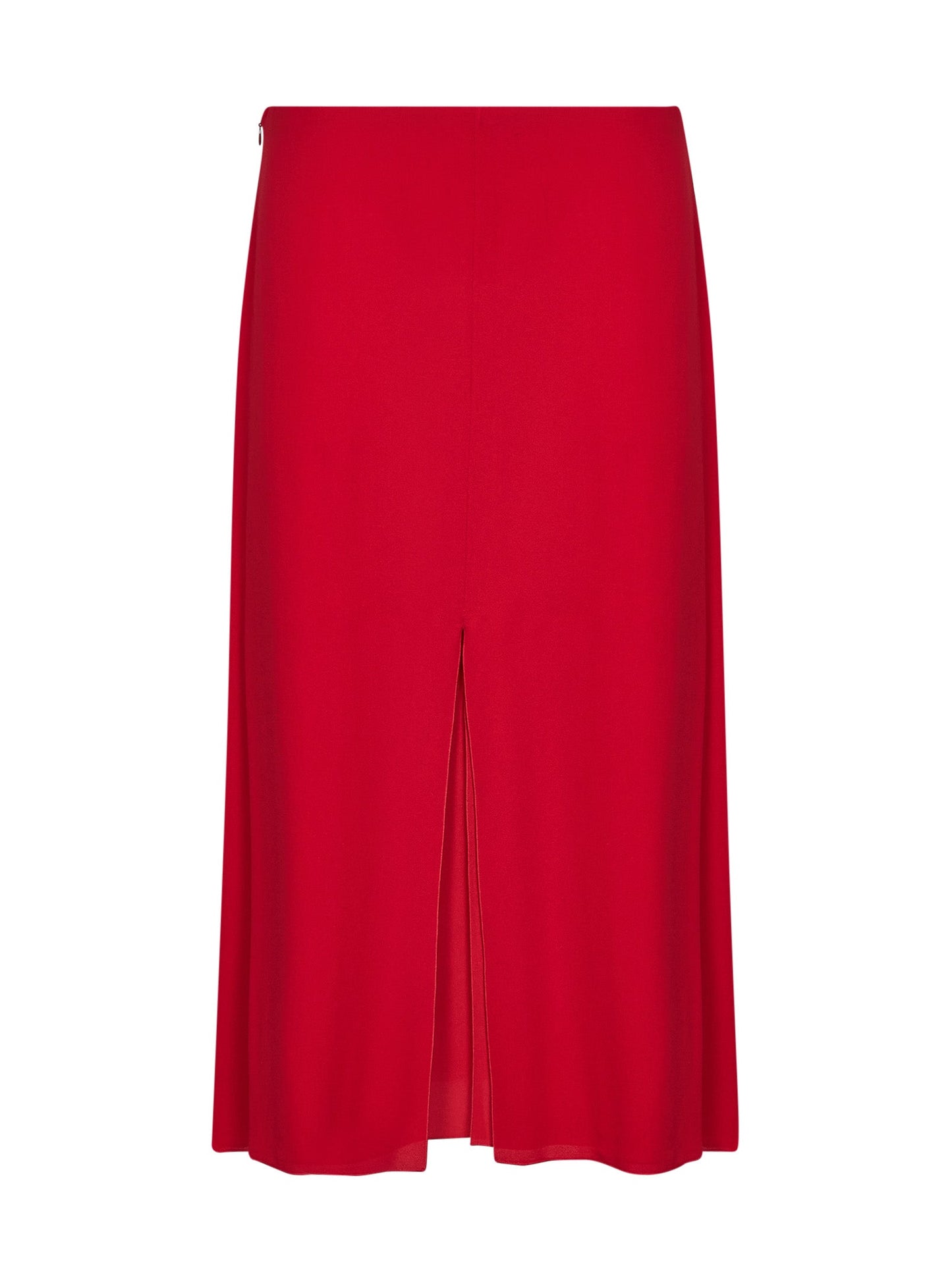 Valentino Women Red Silk Georgette Flared Midi Skirt VALENTINO