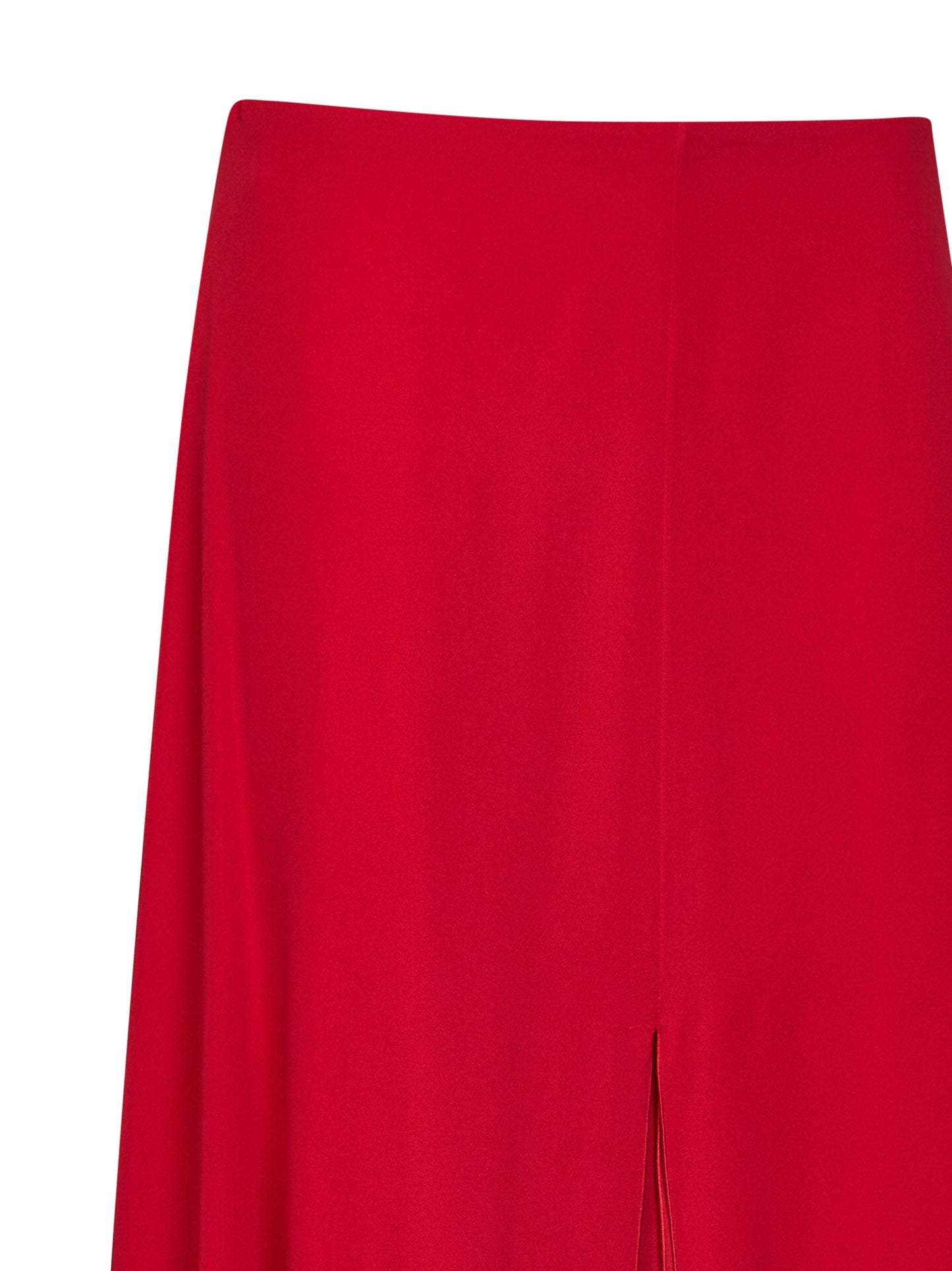 Valentino Women Red Silk Georgette Flared Midi Skirt VALENTINO