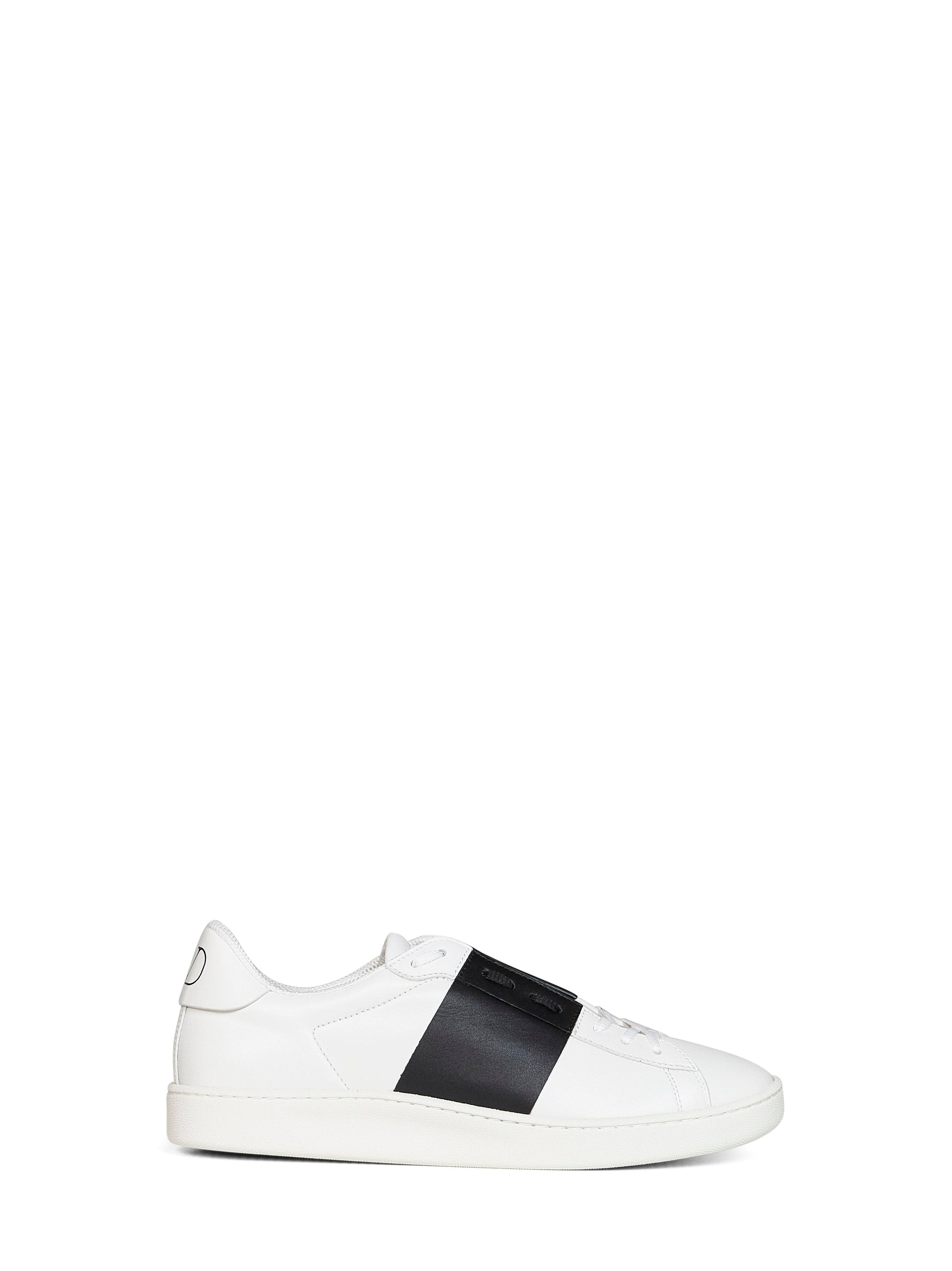 Valentino Garavani Men White And Black Nappa Calfskin Open Royco Sneakers VALENTINO GARAVANI