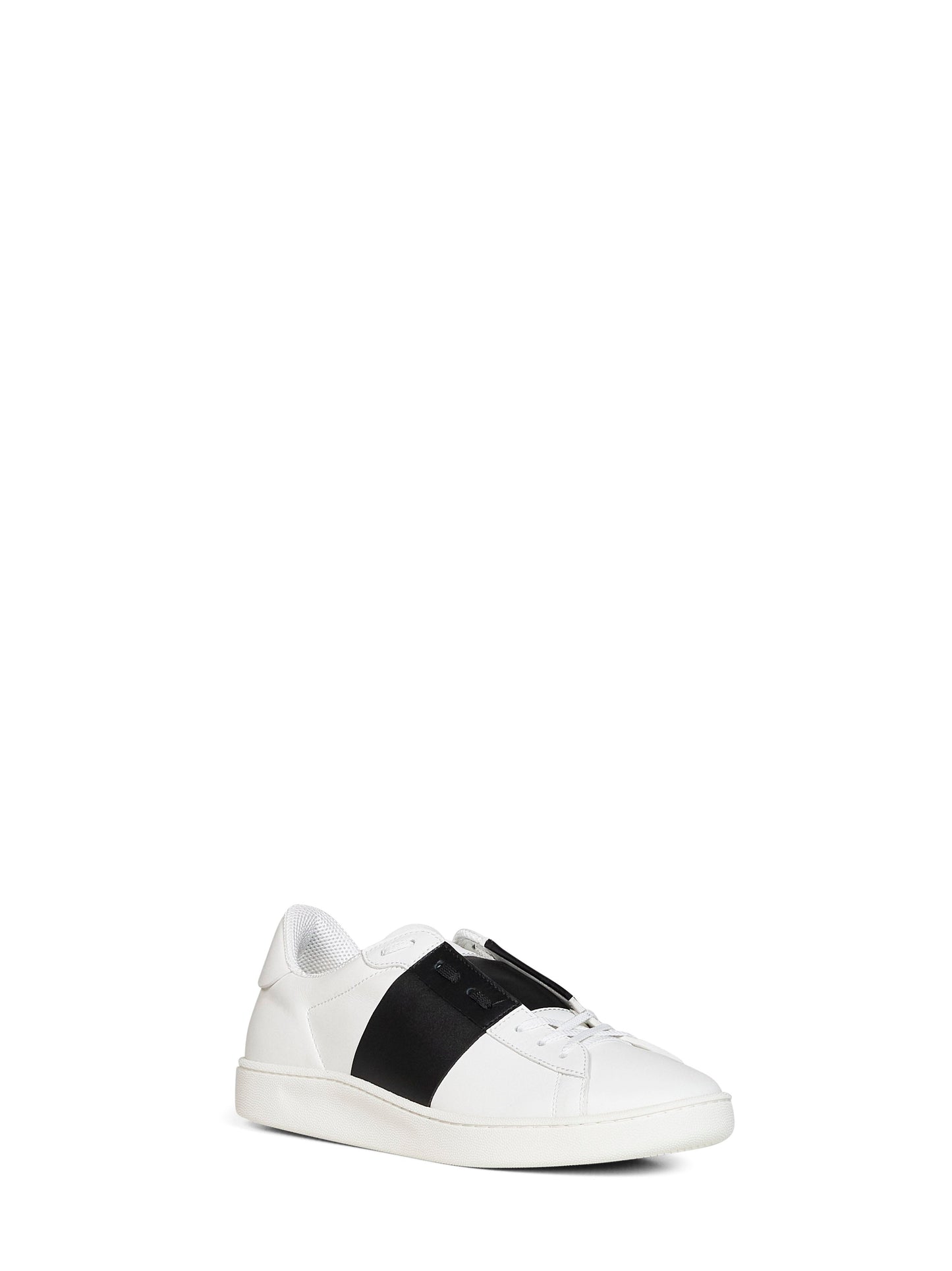 Valentino Garavani Men White And Black Nappa Calfskin Open Royco Sneakers VALENTINO GARAVANI