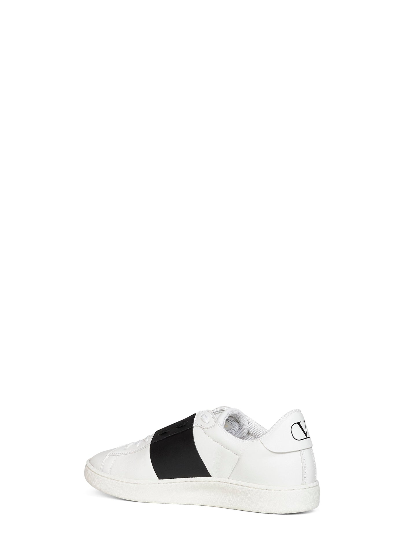 Valentino Garavani Men White And Black Nappa Calfskin Open Royco Sneakers VALENTINO GARAVANI