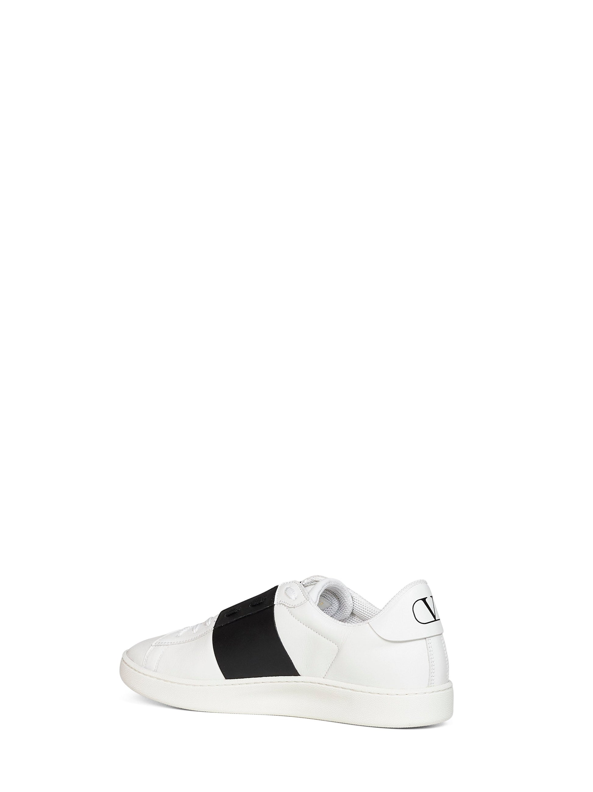 Valentino Garavani Men White And Black Nappa Calfskin Open Royco Sneakers VALENTINO GARAVANI