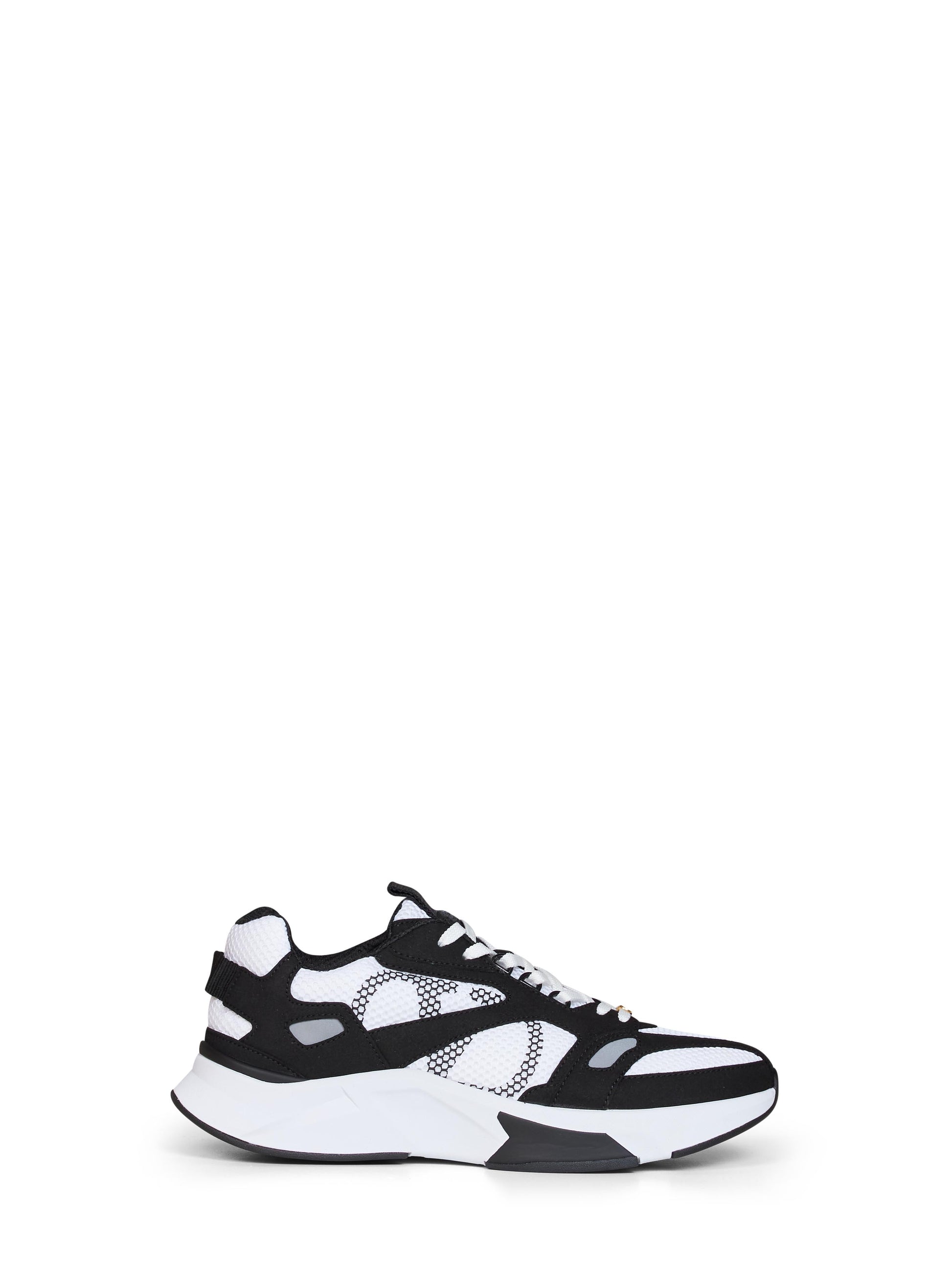 Valentino Garavani Men White And Black And Grey Mesh And Suede Demivee Low-Top Sneakers VALENTINO GARAVANI
