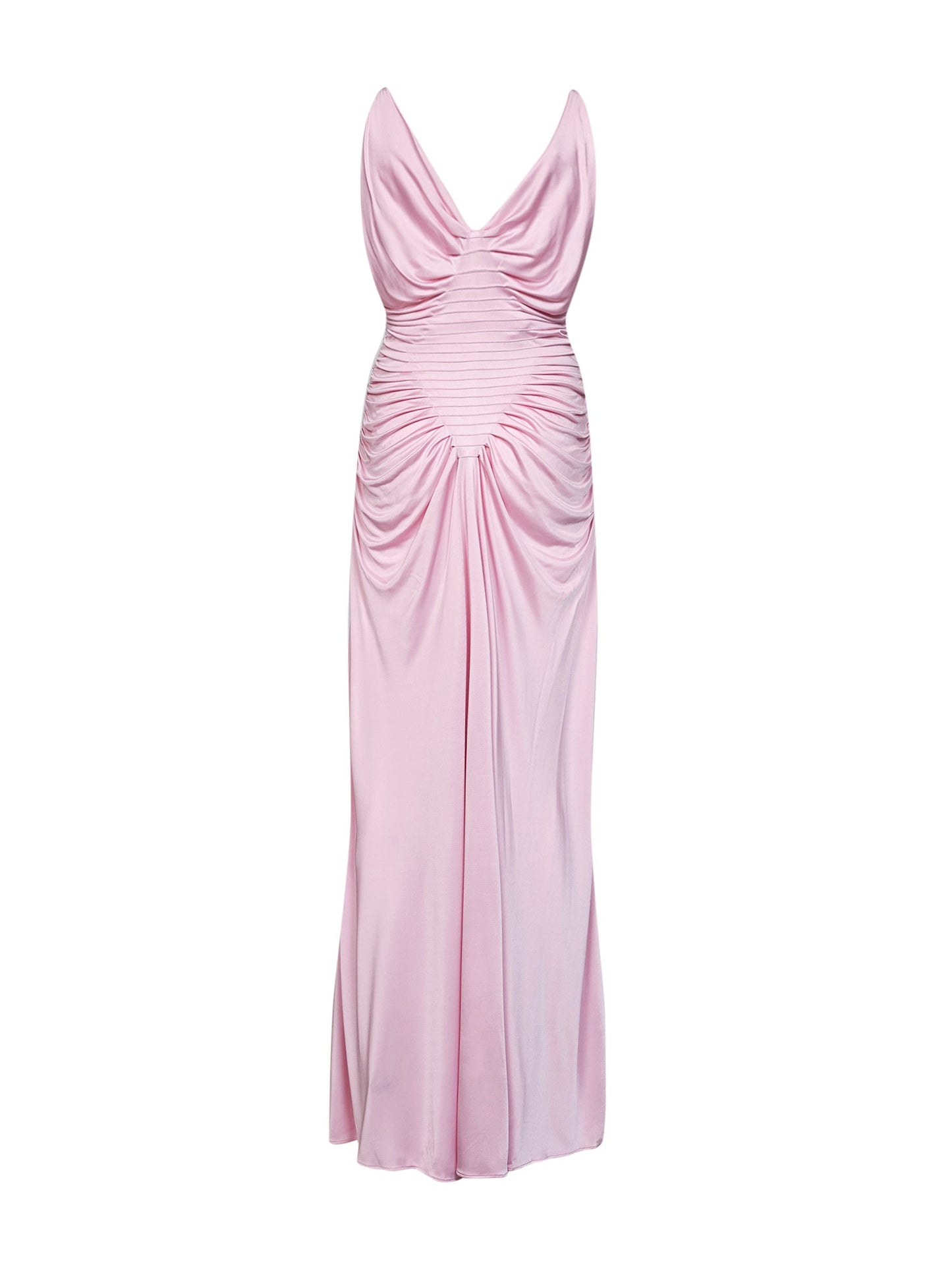 Versace Women Pastel Pink Liquid Viscose Jersey Evening Dress VERSACE