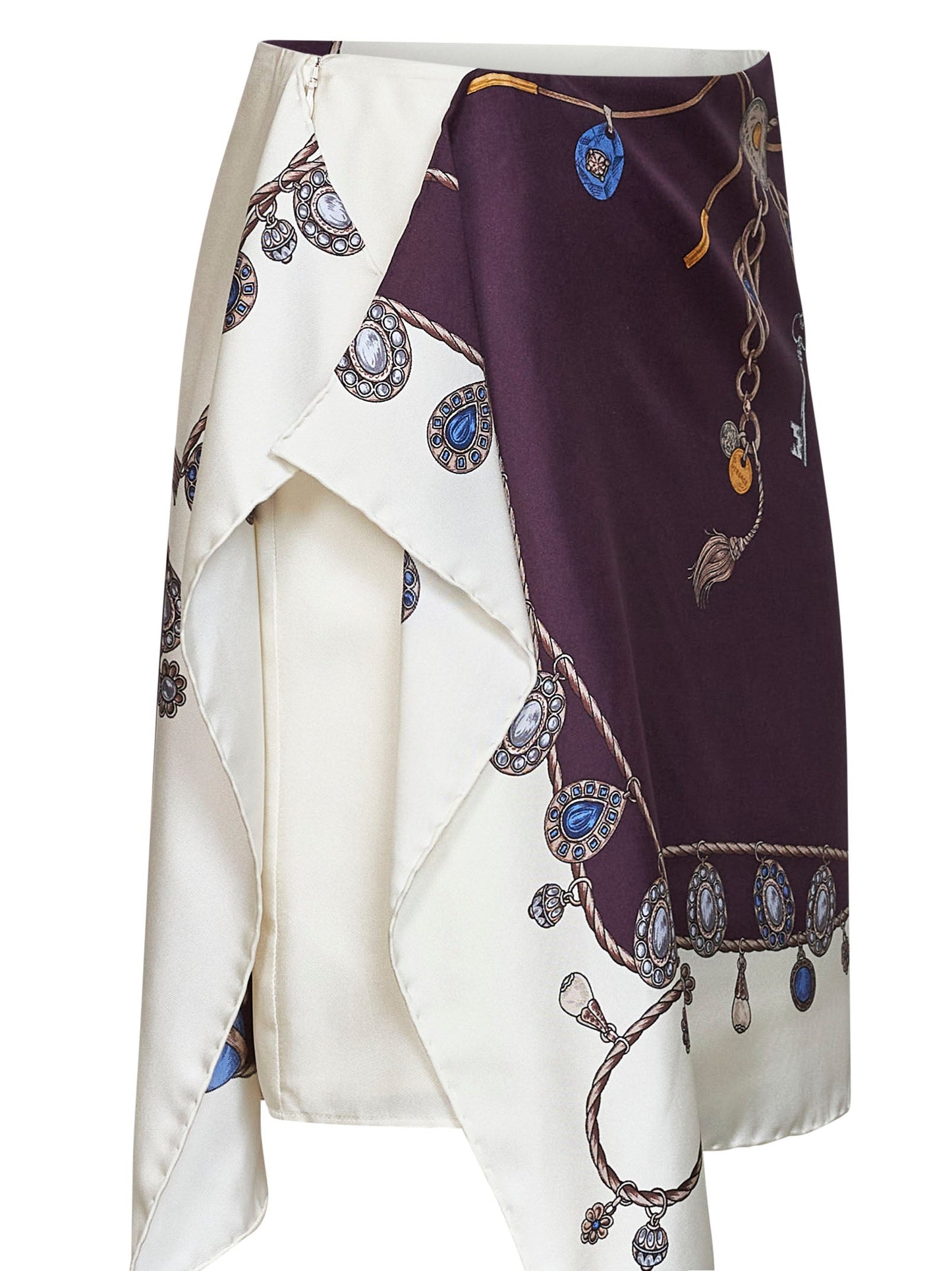 Versace Women Purple And White Printed Silk Twill Mini Skirt VERSACE