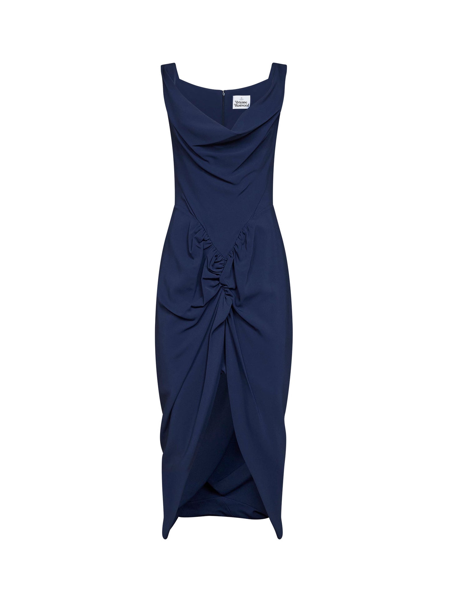 Vivienne Westwood Women French Navy Stretch Viscose Panther Midi Dress VIVIENNE WESTWOOD