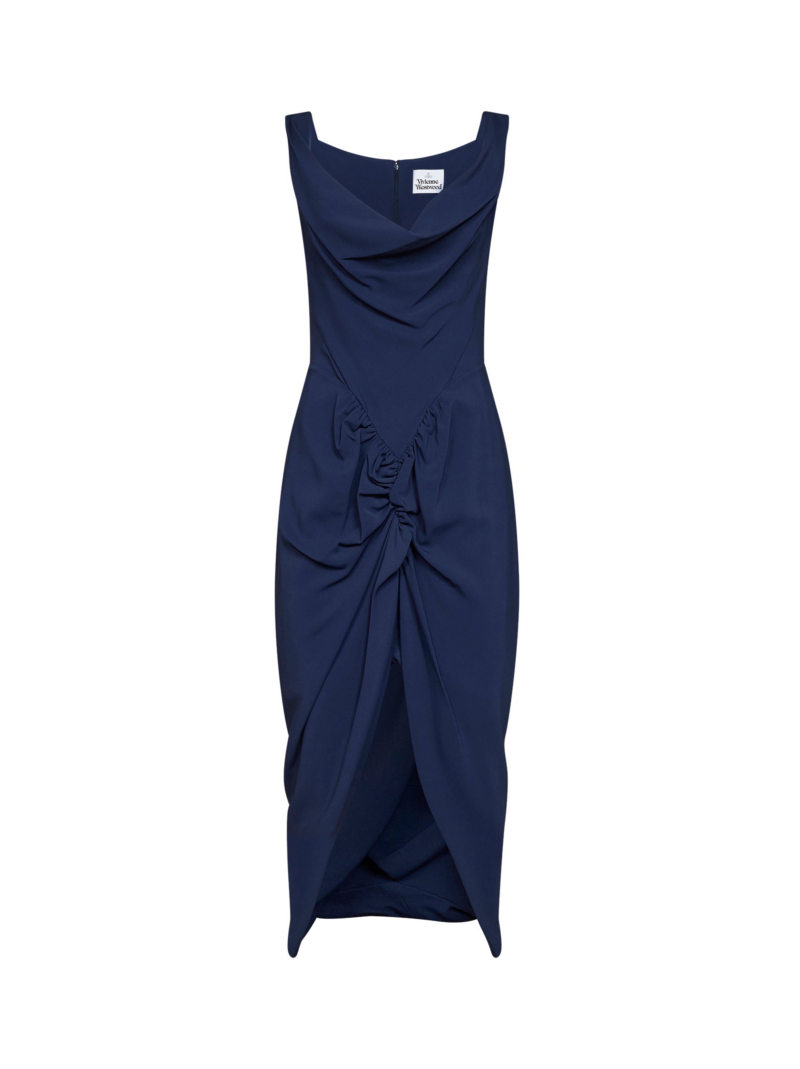 Vivienne Westwood Women French Navy Stretch Viscose Panther Midi Dress VIVIENNE WESTWOOD