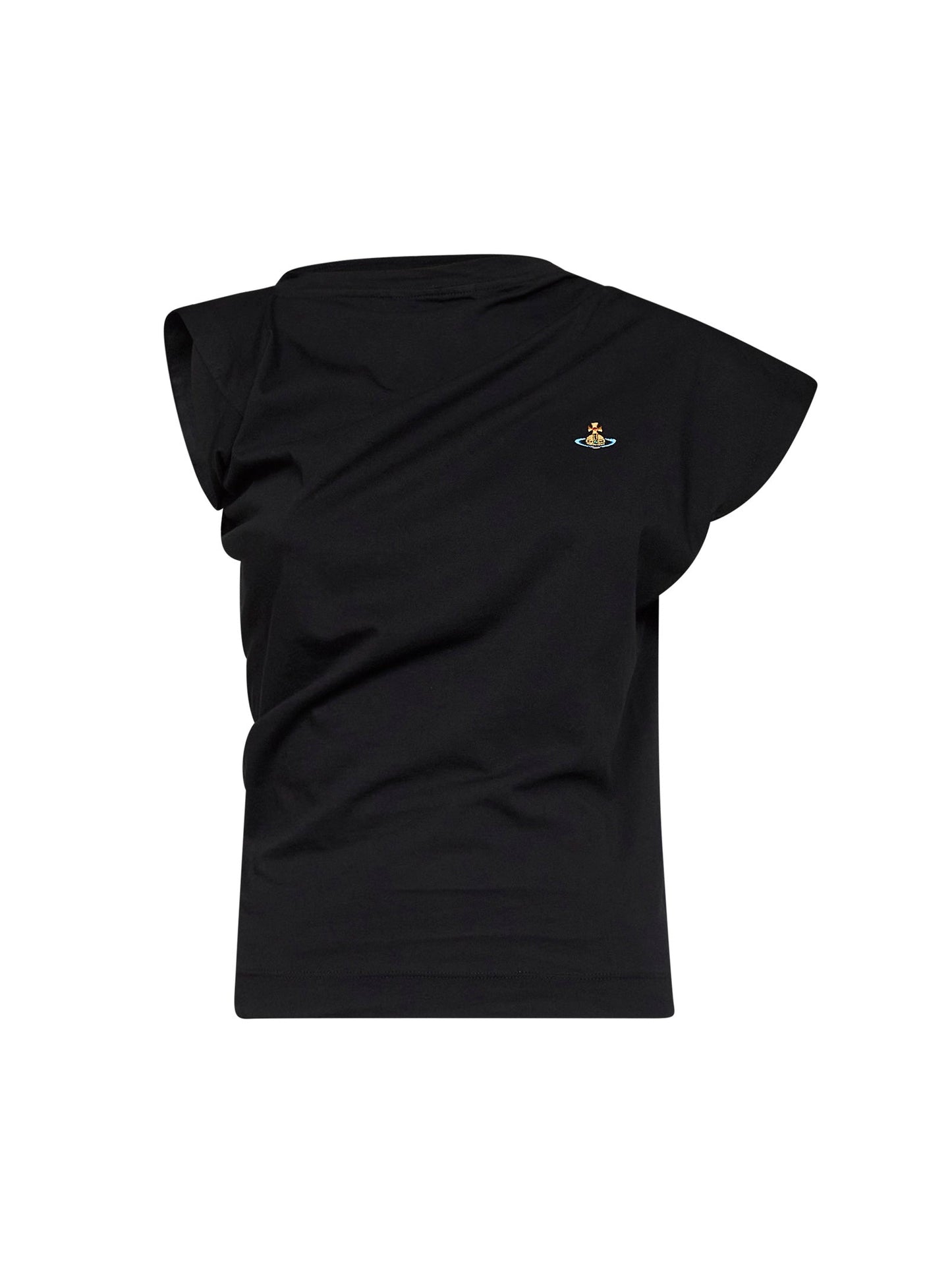 Vivienne Westwood Women Black Cotton Jersey Hebo Draped Top VIVIENNE WESTWOOD