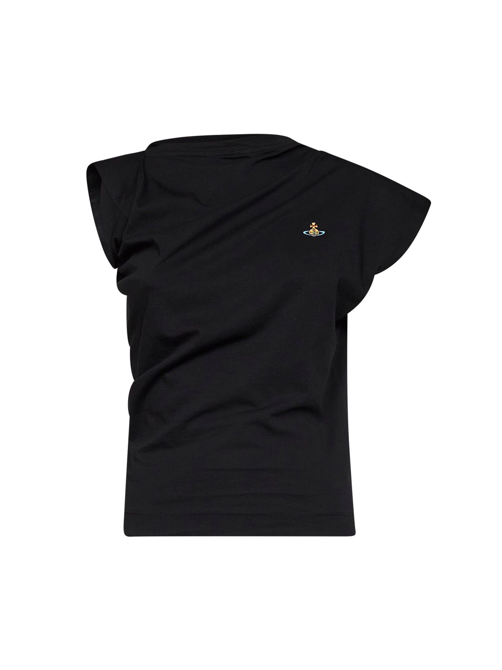Vivienne Westwood Women Black Cotton Jersey Hebo Draped Top VIVIENNE WESTWOOD