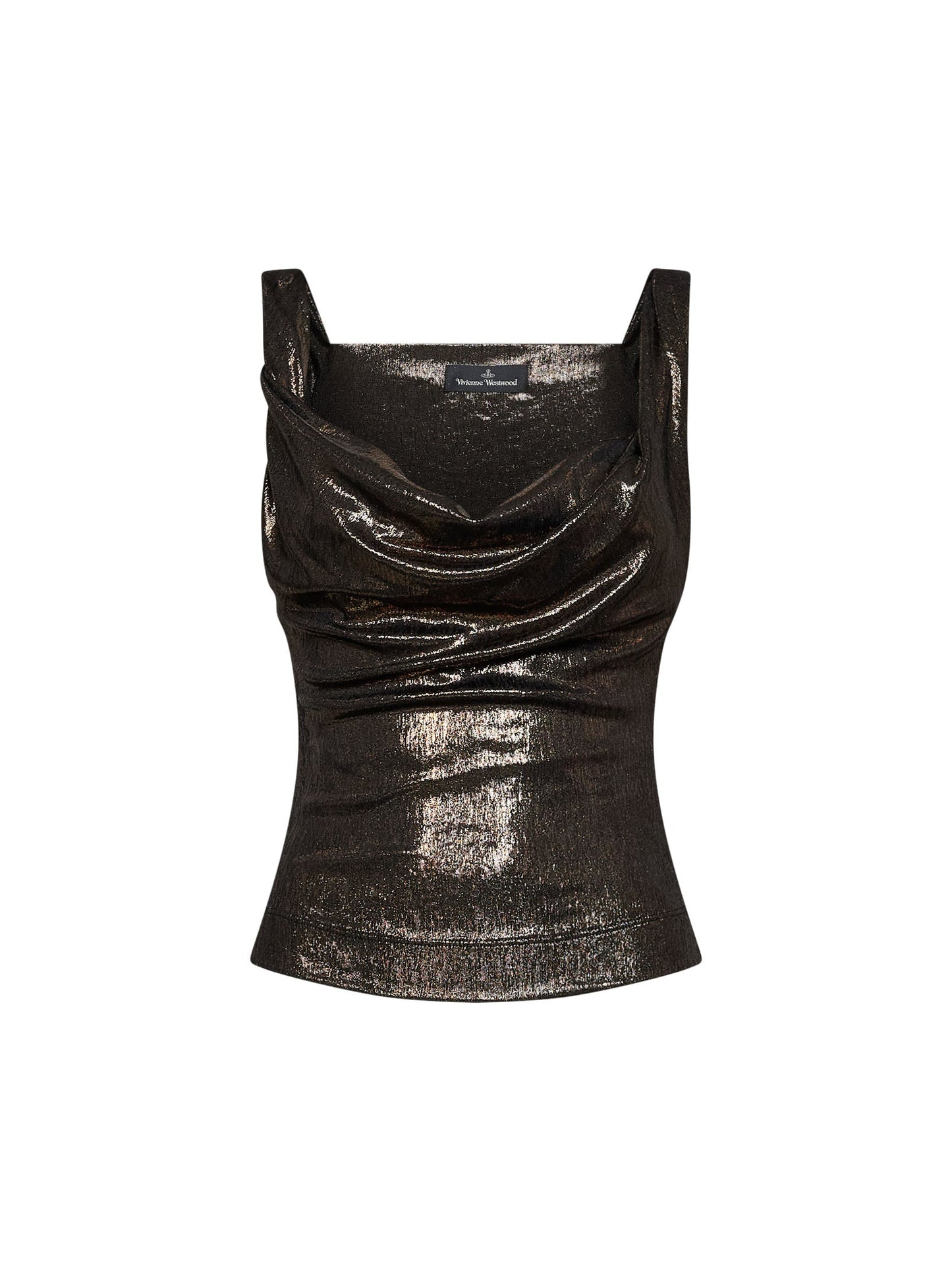 Vivienne Westwood Women Bronze Metallic Jersey Anna Top VIVIENNE WESTWOOD