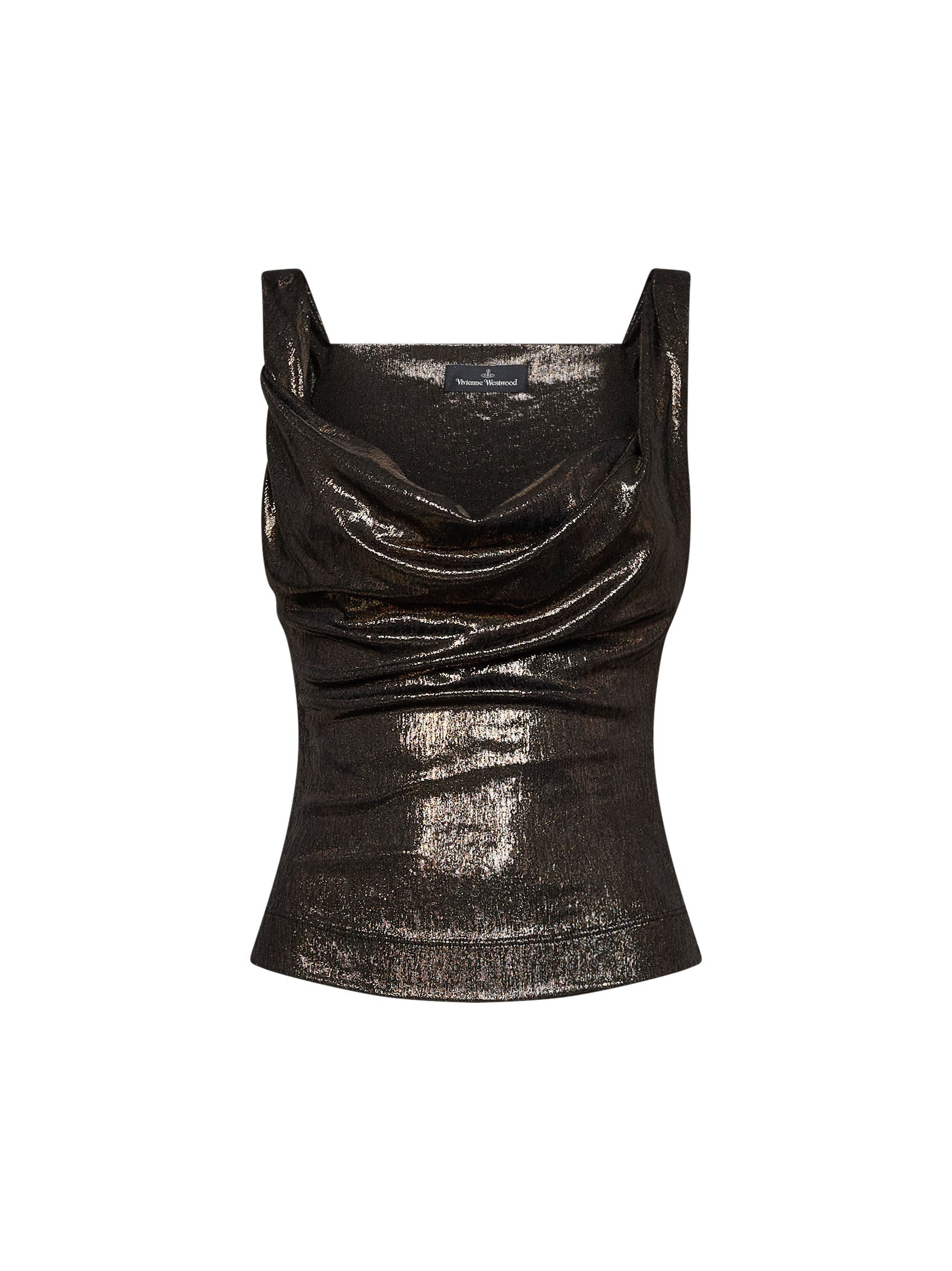 Vivienne Westwood Women Bronze Metallic Jersey Anna Top VIVIENNE WESTWOOD