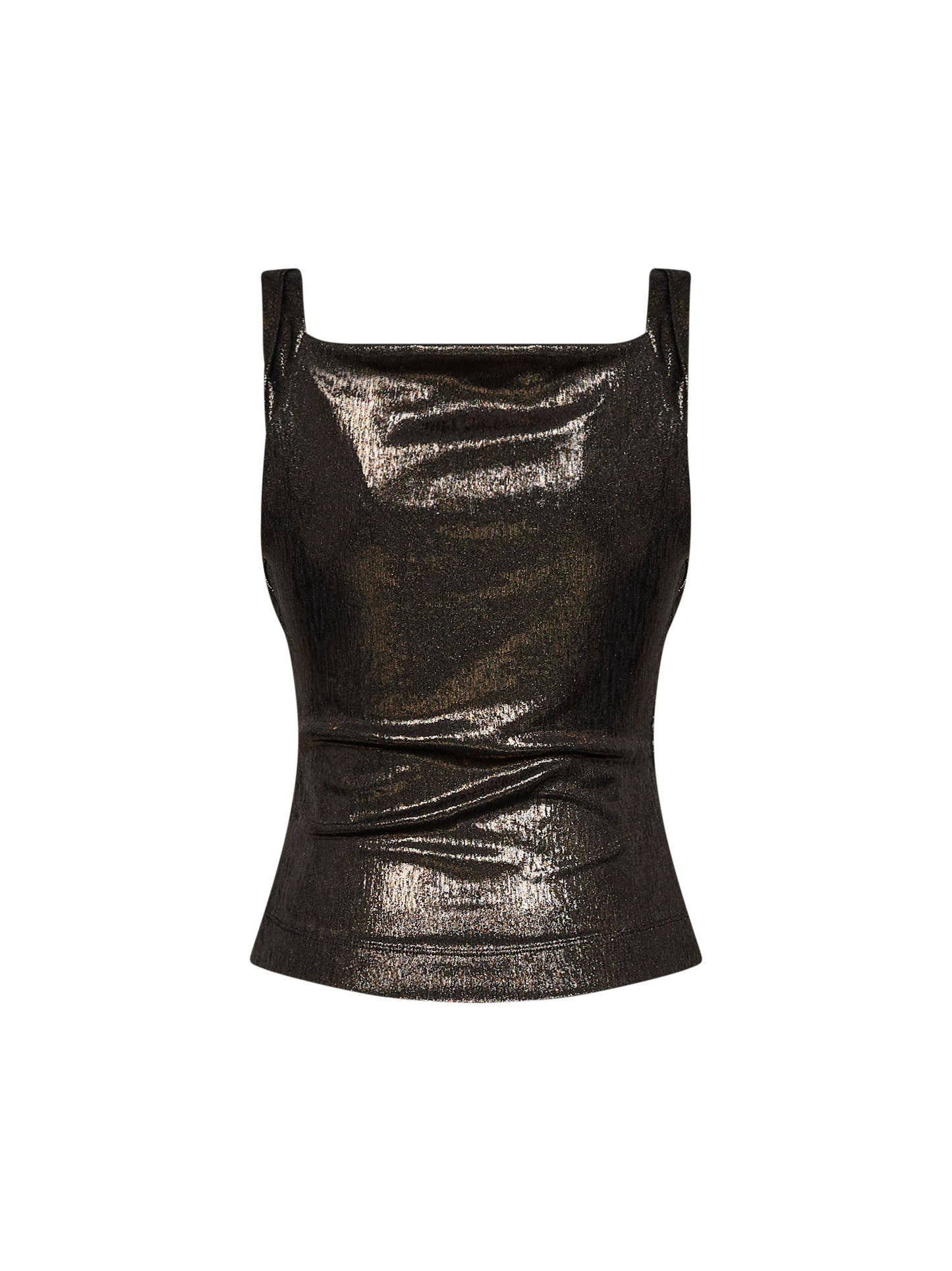 Vivienne Westwood Women Bronze Metallic Jersey Anna Top VIVIENNE WESTWOOD