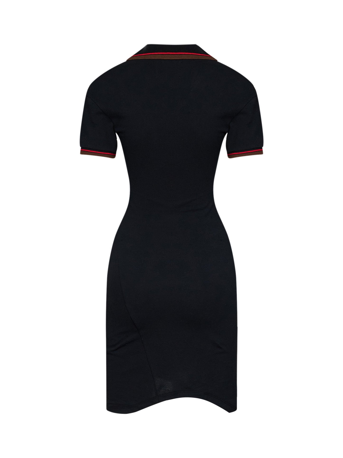 Vivienne Westwood Women Black Cotton Piqué Glory Asymmetric Polo Mini Dress VIVIENNE WESTWOOD
