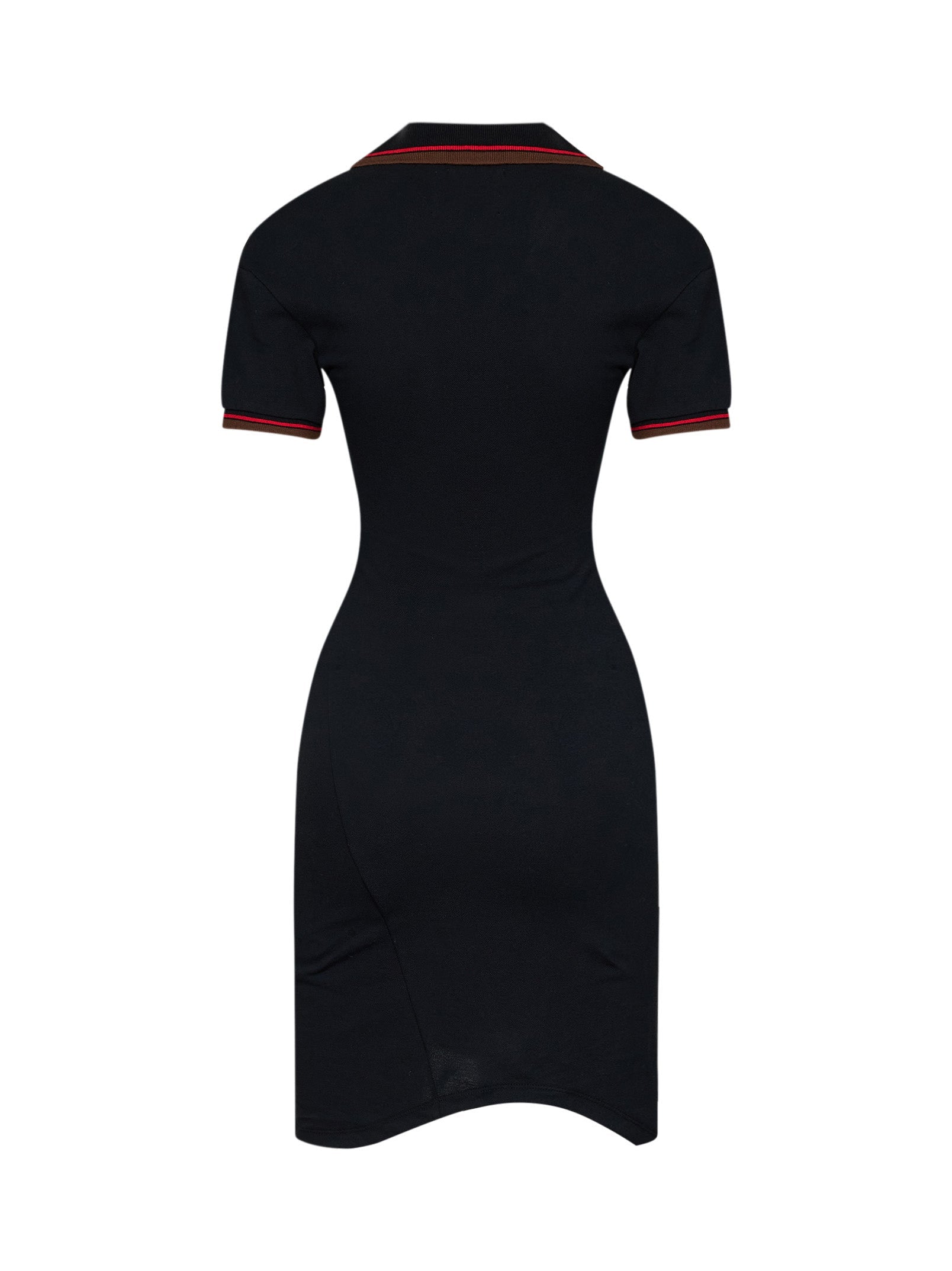 Vivienne Westwood Women Black Cotton Piqué Glory Asymmetric Polo Mini Dress VIVIENNE WESTWOOD