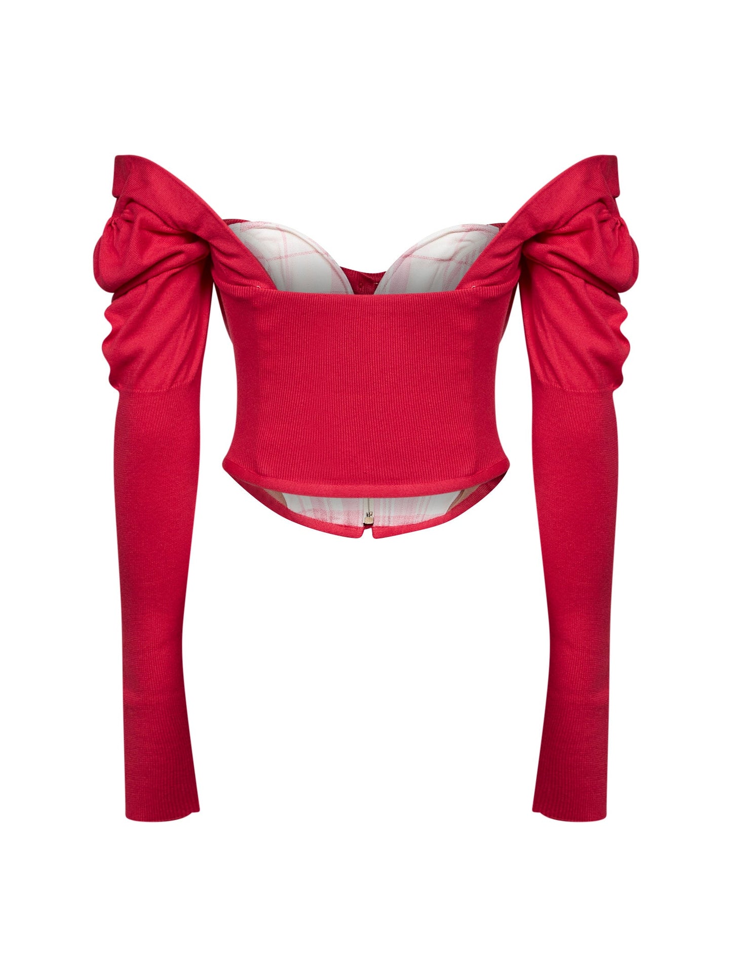 Vivienne Westwood Women Raspberry Knit Bea Corset Draped Cardigan VIVIENNE WESTWOOD
