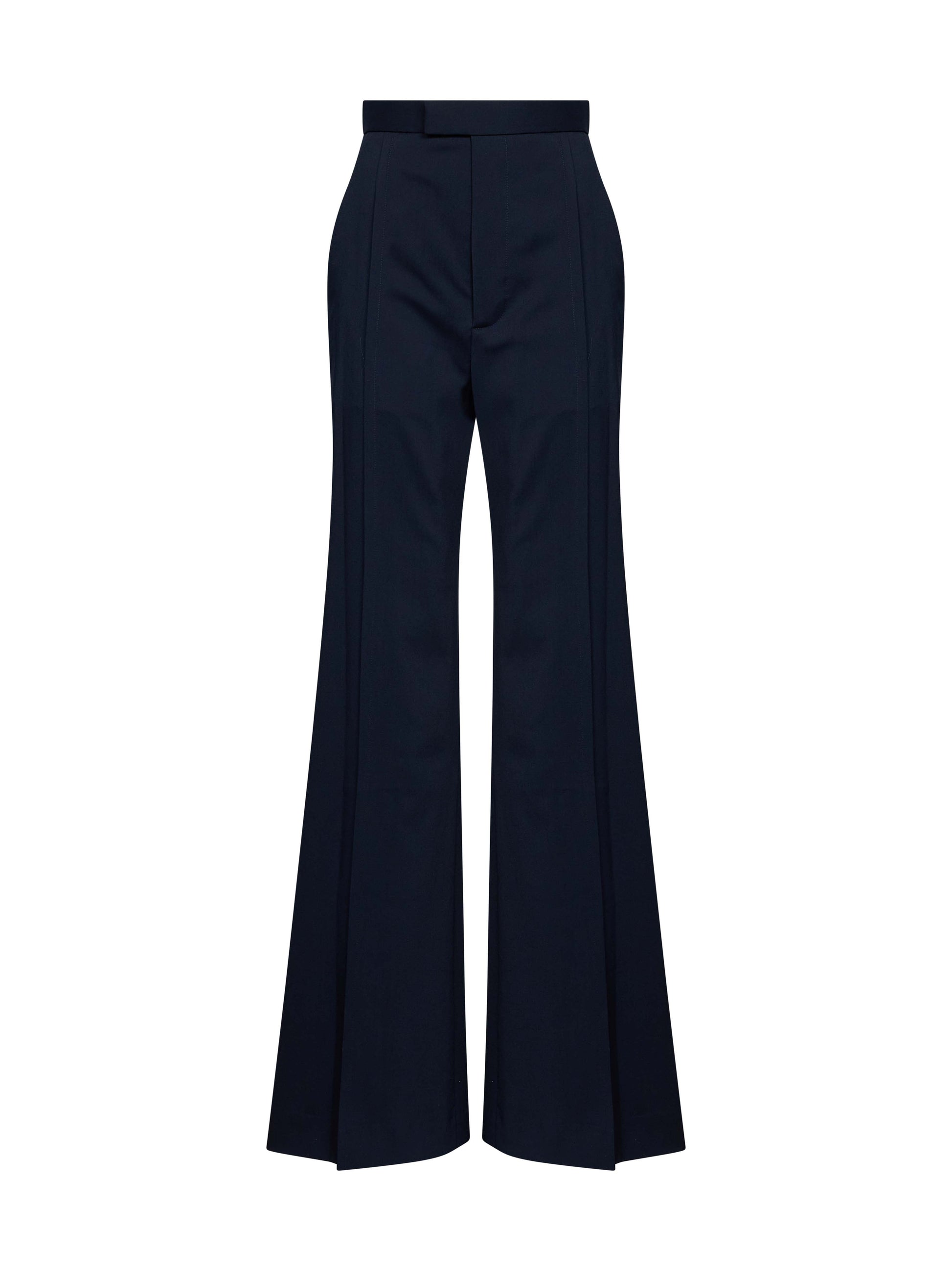 Vivienne Westwood Women Navy Blue Virgin Wool Wide Leg Trousers VIVIENNE WESTWOOD