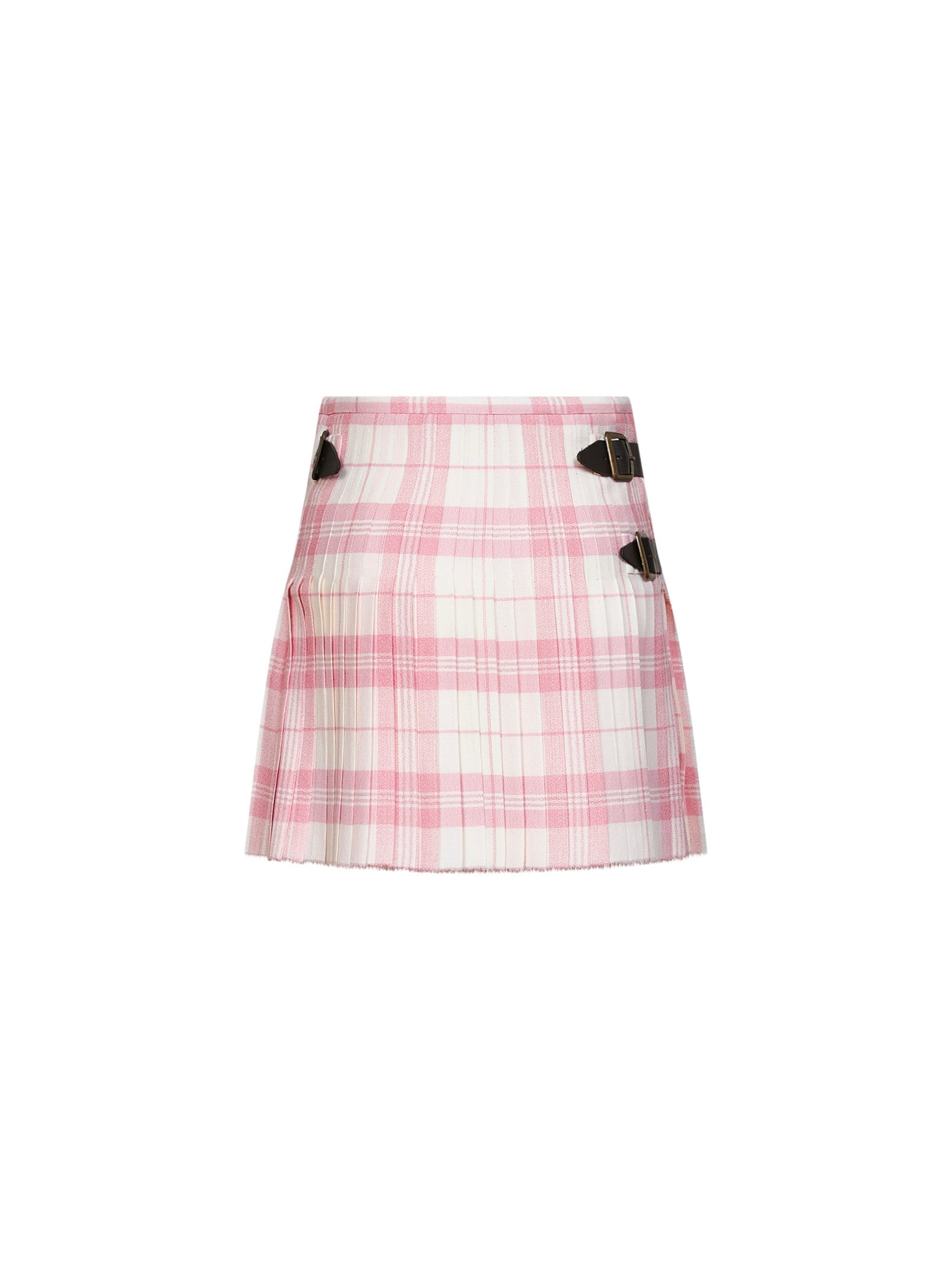 Vivienne Westwood Women Pink And Ivory "Coquette" Virgin Wool Kilt Mini Skirt VIVIENNE WESTWOOD