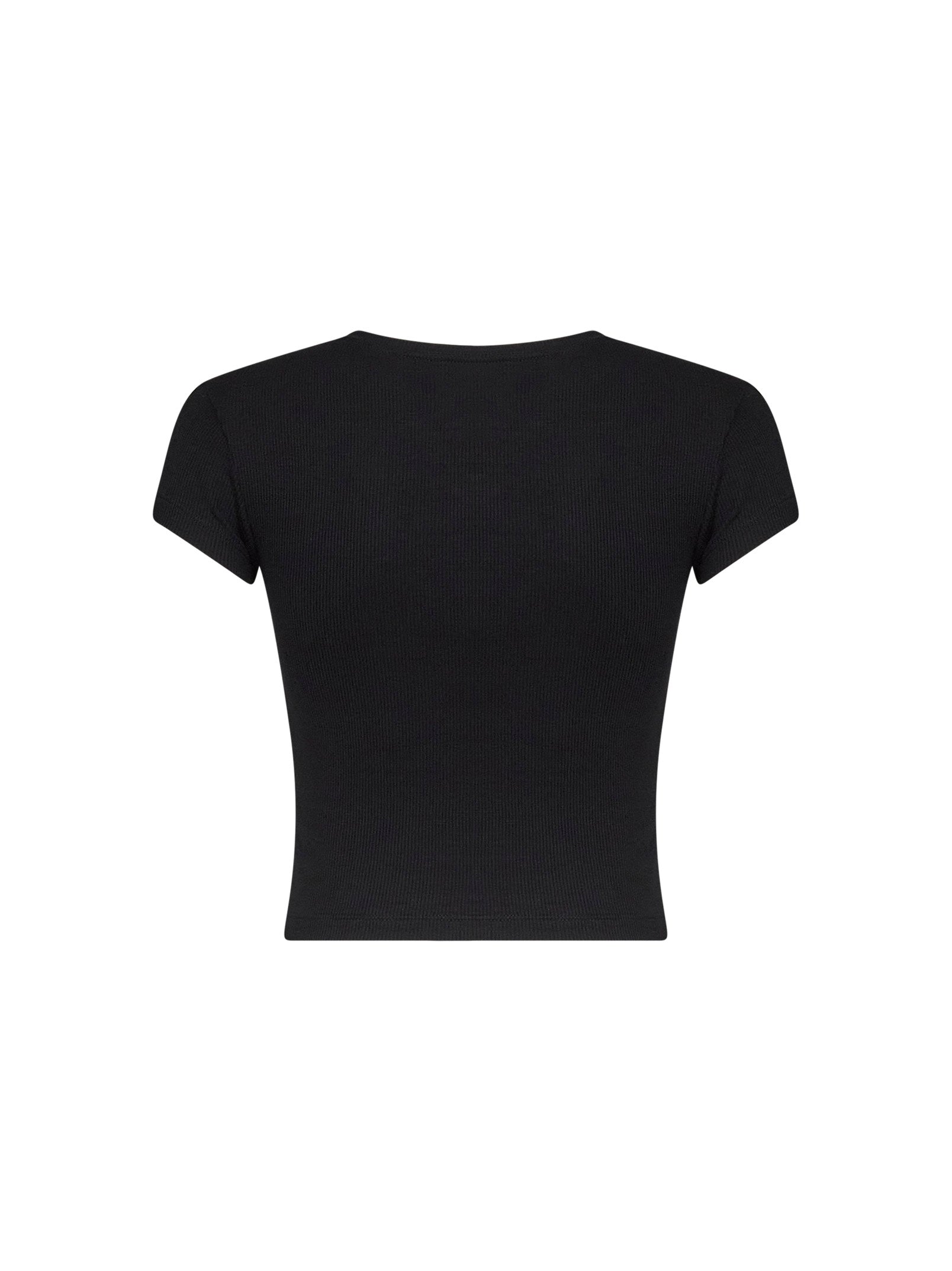 Vivienne Westwood Women Black Ribbed Jersey Baby Peru Cropped T-Shirt VIVIENNE WESTWOOD