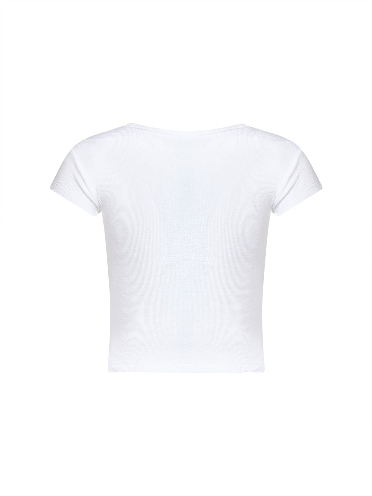 Vivienne Westwood Women White Ribbed Jersey Baby Peru Cropped T-Shirt VIVIENNE WESTWOOD