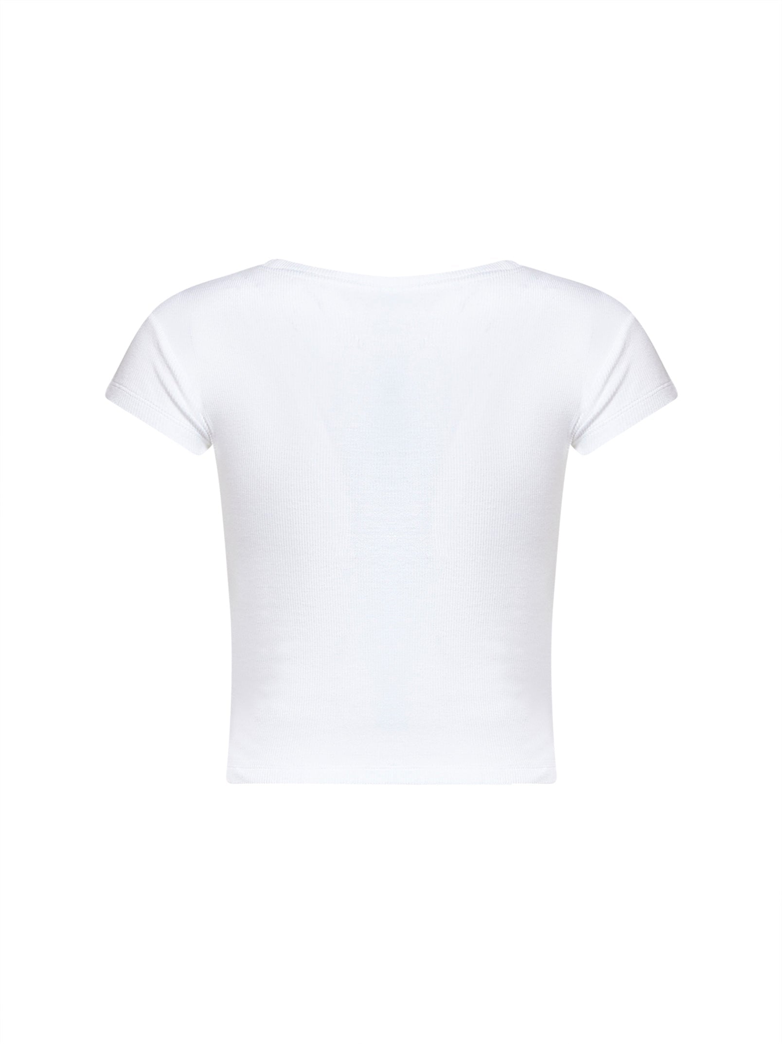 Vivienne Westwood Women White Ribbed Jersey Baby Peru Cropped T-Shirt VIVIENNE WESTWOOD