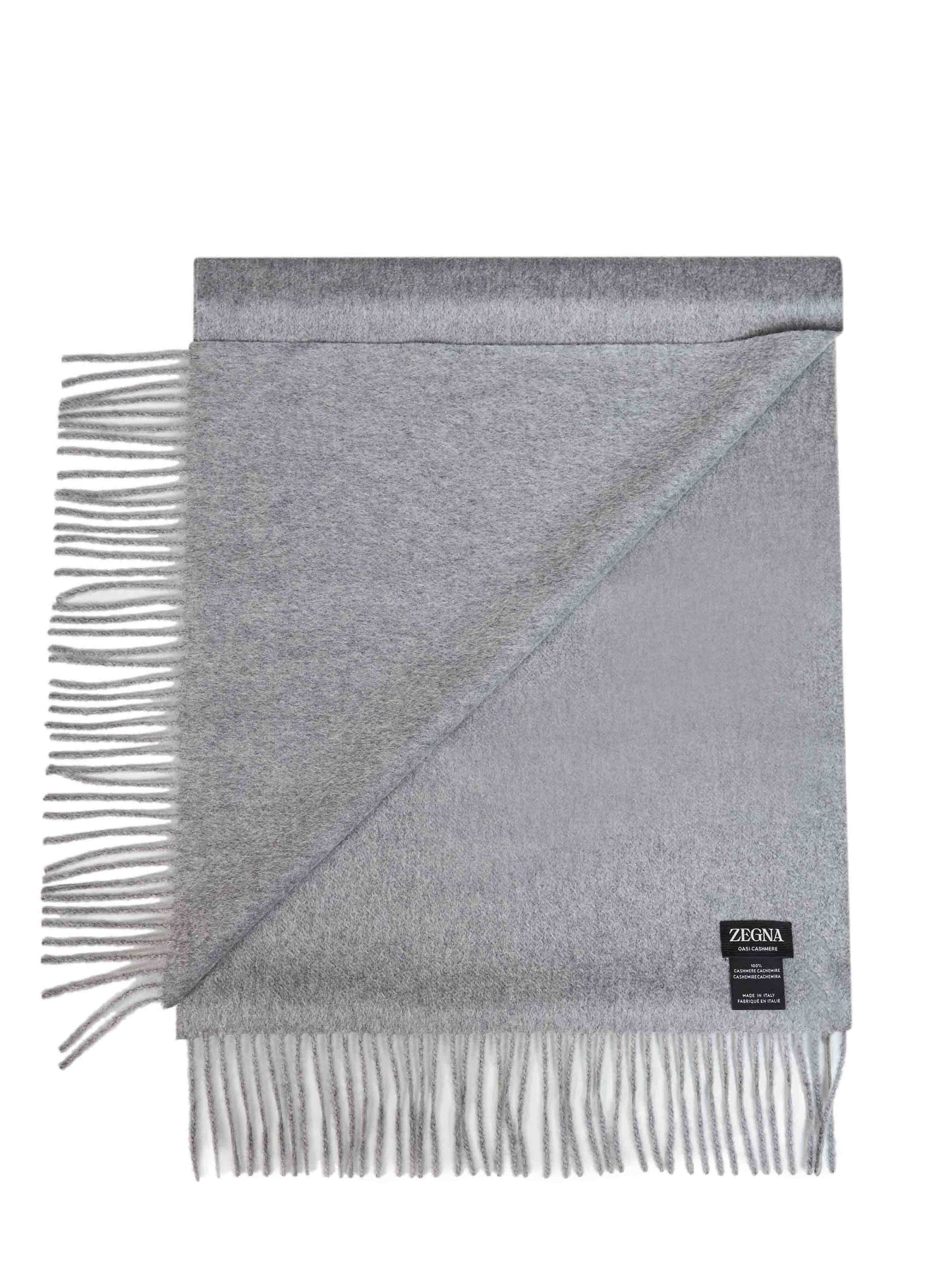 Zegna Men Medium Grey Oasi Cashmere Scarf ZEGNA