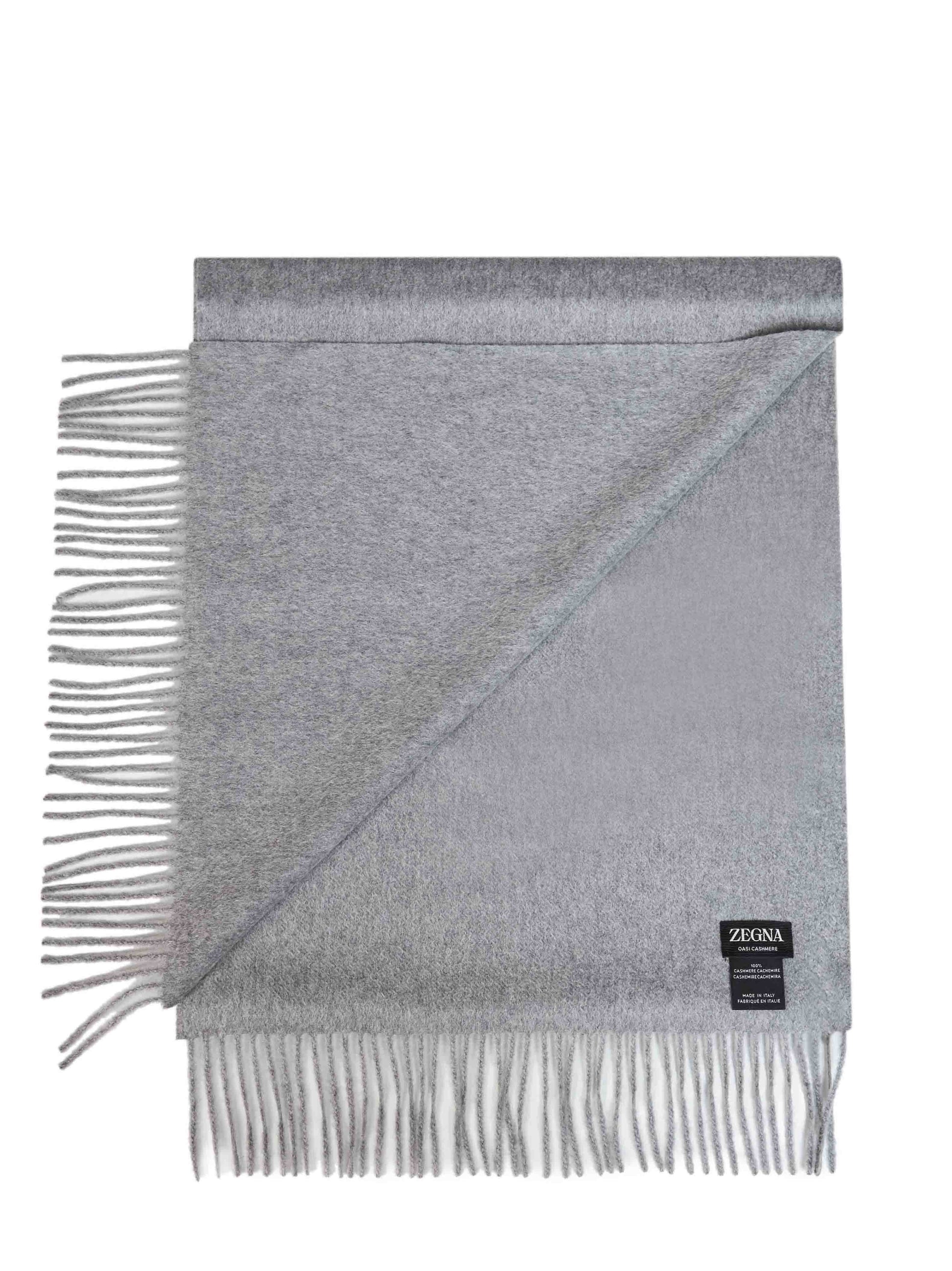 Zegna Men Medium Grey Oasi Cashmere Scarf ZEGNA