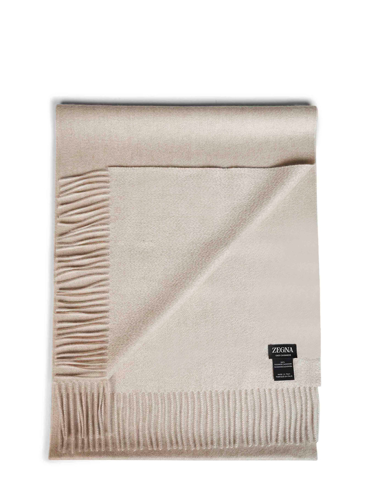 Zegna Men Beige Oasi Cashmere Scarf ZEGNA
