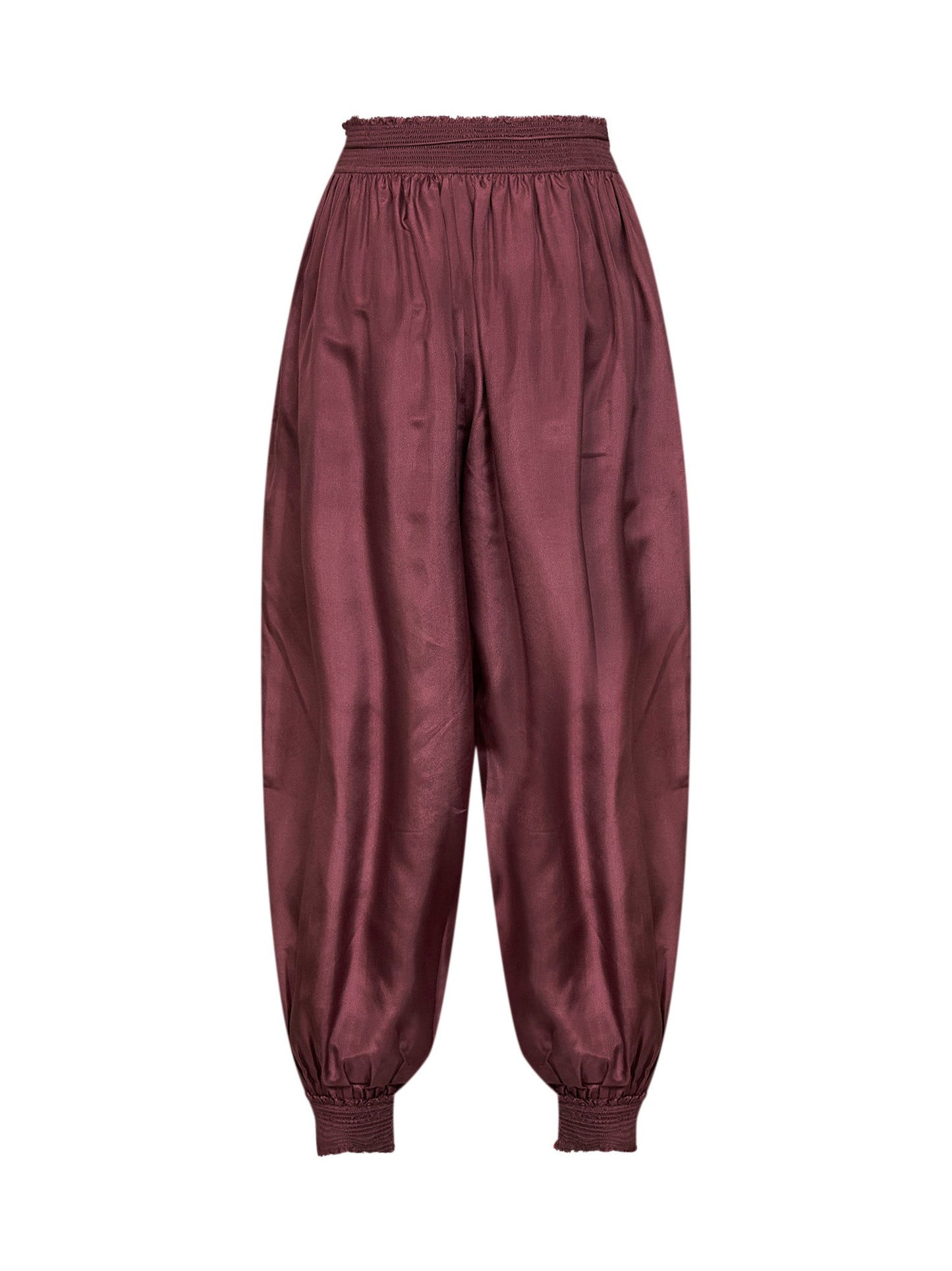 Zimmermann Women Merlot Silk Habotai Aster Harem Trousers ZIMMERMANN