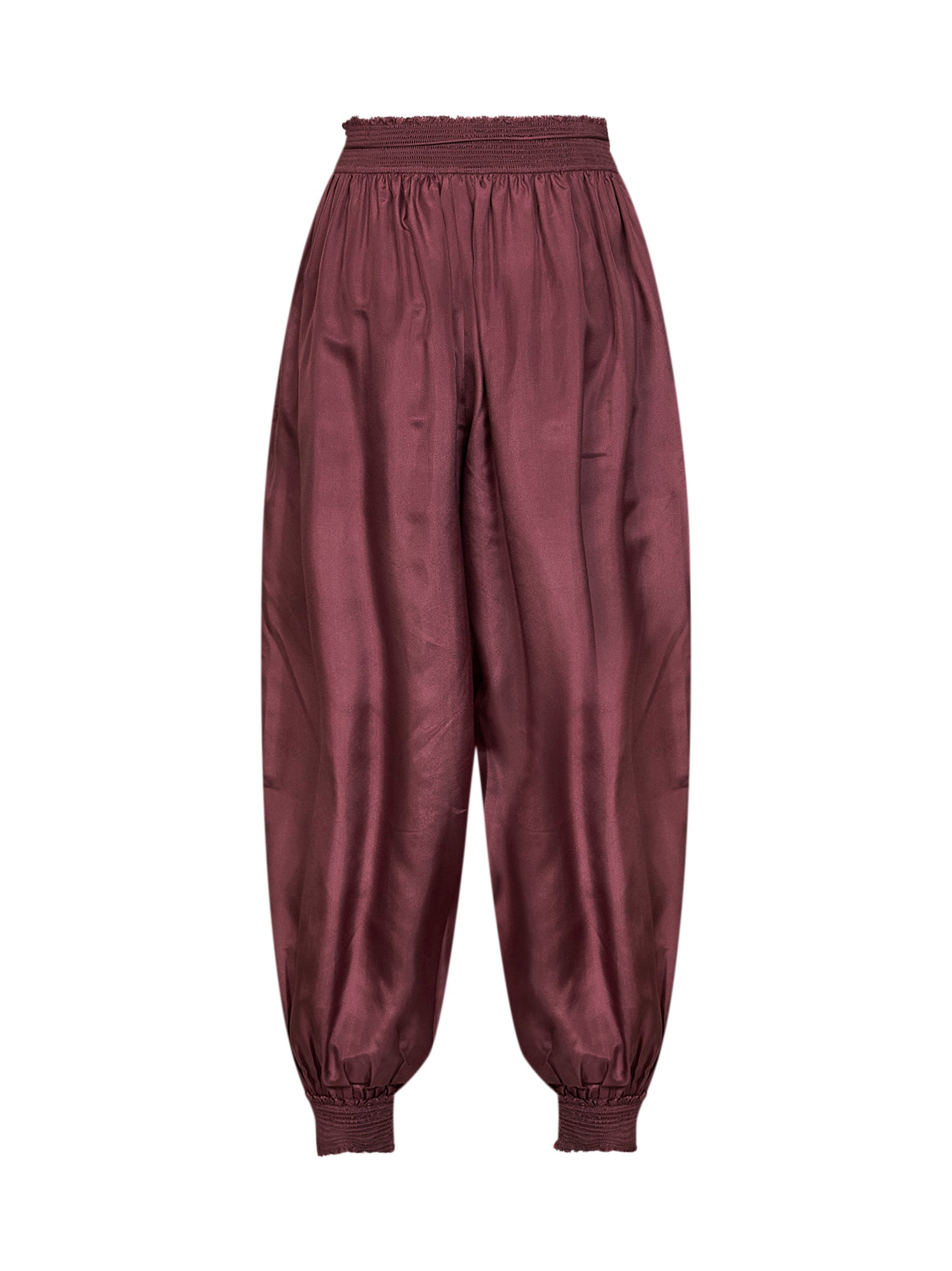 Zimmermann Women Merlot Silk Habotai Aster Harem Trousers ZIMMERMANN