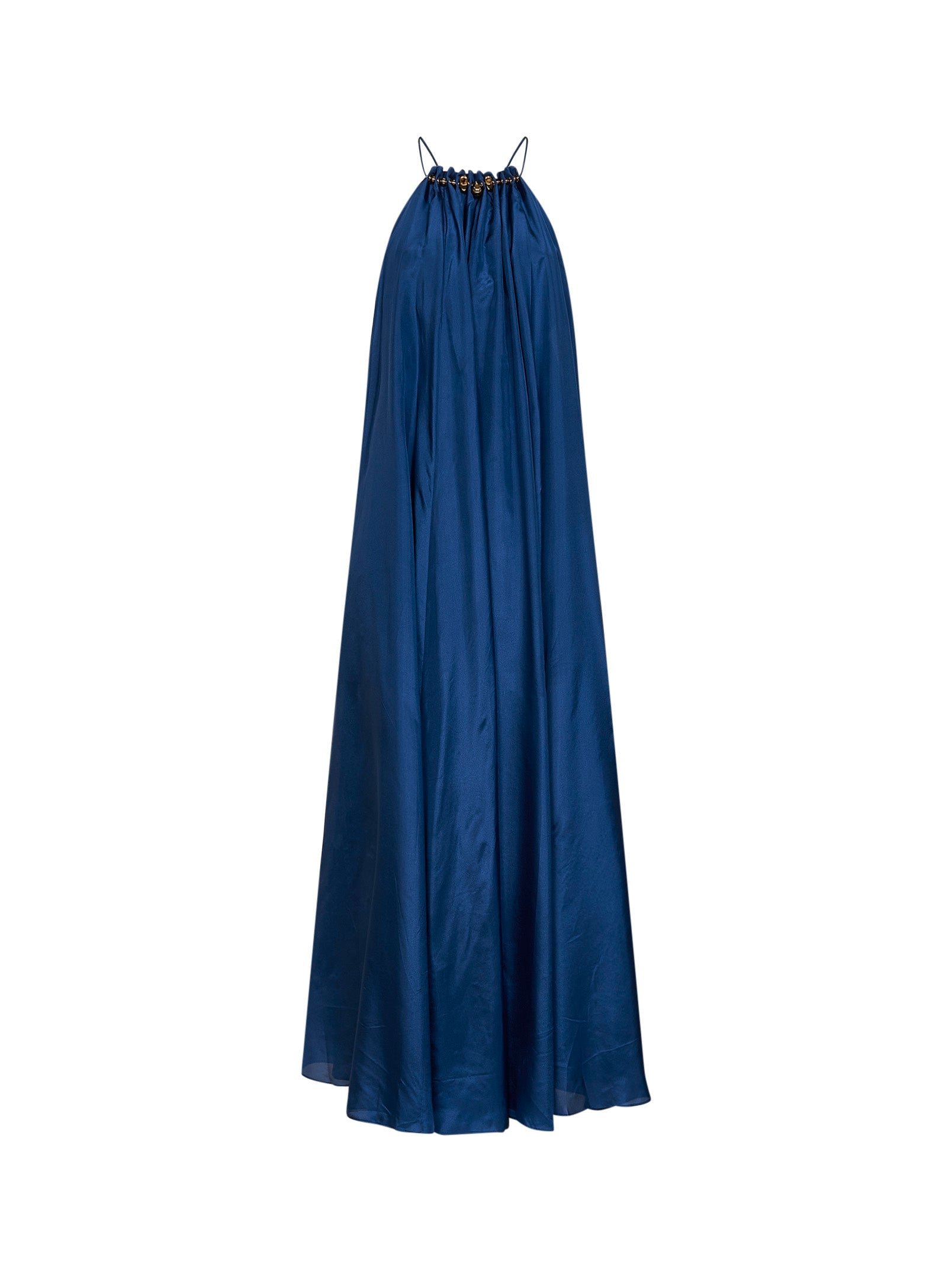 Zimmermann Women Cobalt Silk Aster Dark Gathered Beaded Maxi Dress ZIMMERMANN