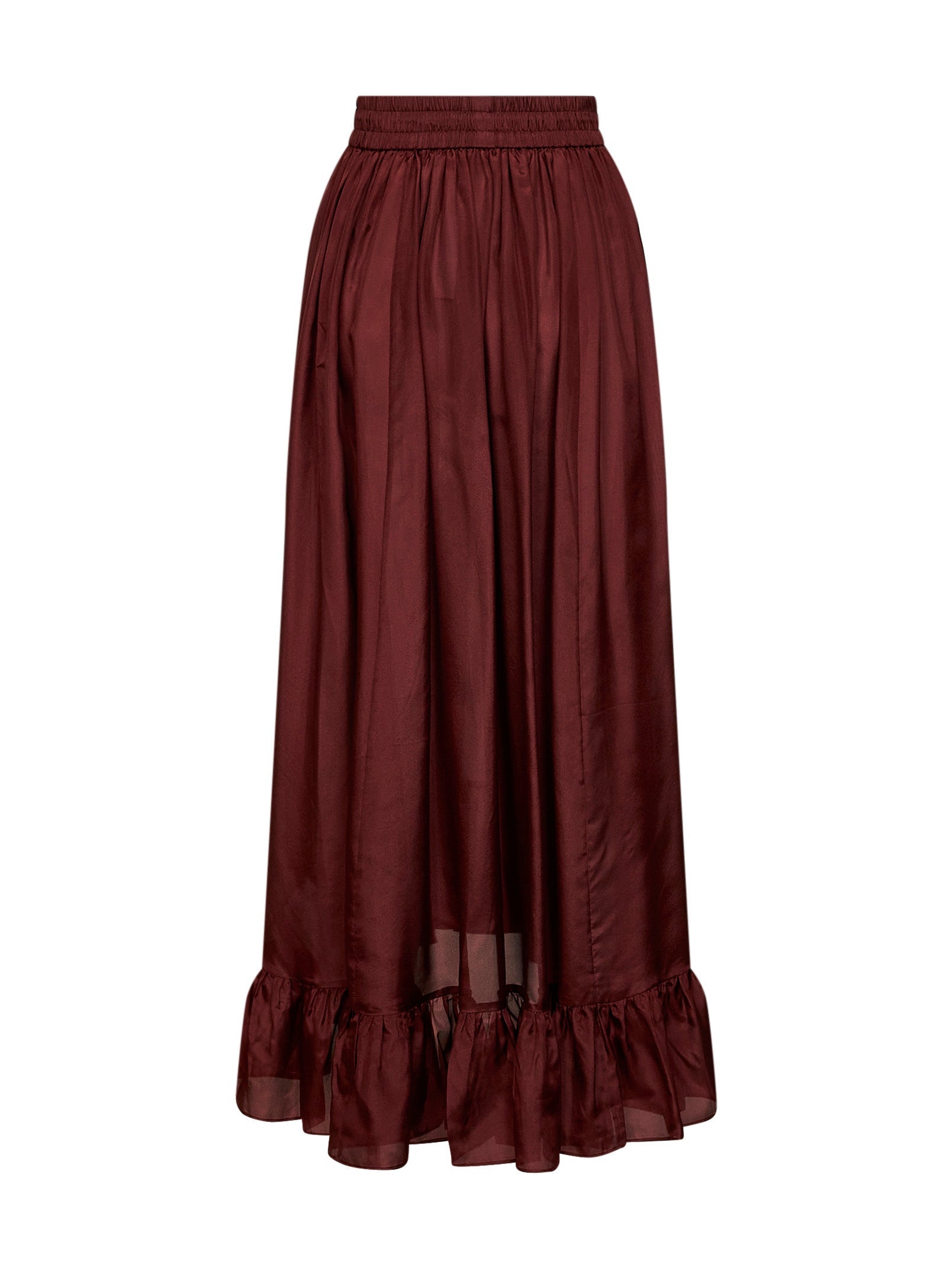 Zimmermann Women Merlot Silk Habotai Aster Maxi Skirt ZIMMERMANN
