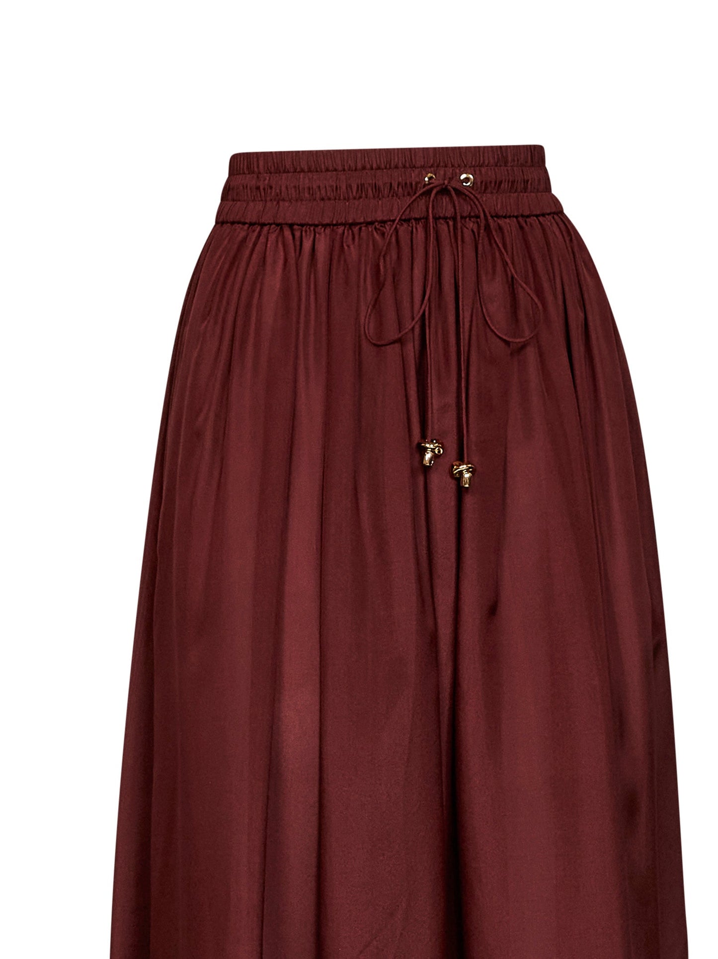 Zimmermann Women Merlot Silk Habotai Aster Maxi Skirt ZIMMERMANN