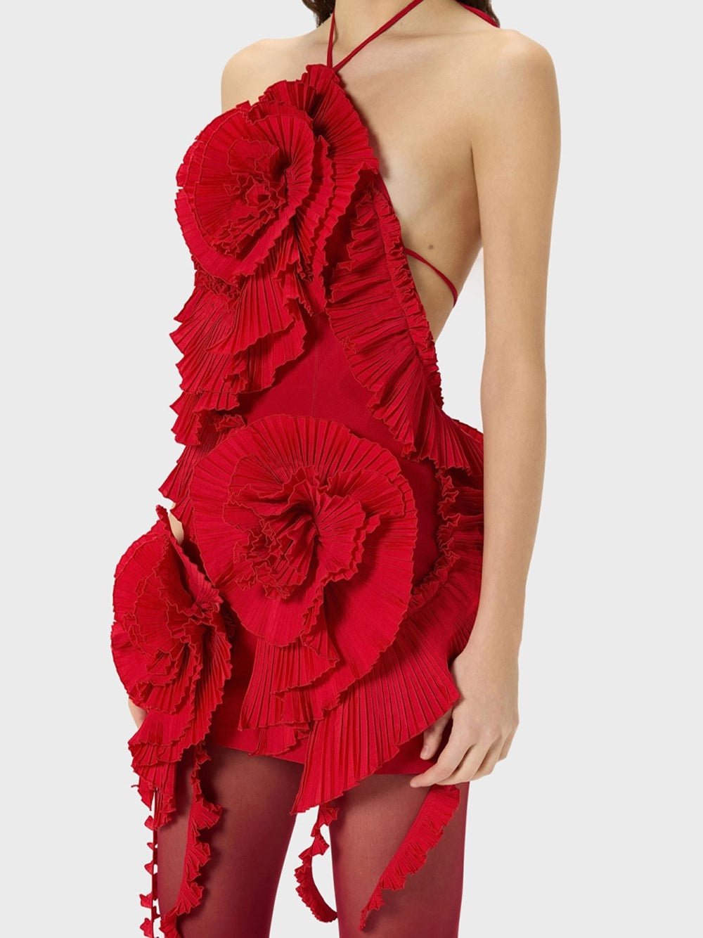 Blumarine Women Taffeta Dress With 3D Roses BLUMARINE