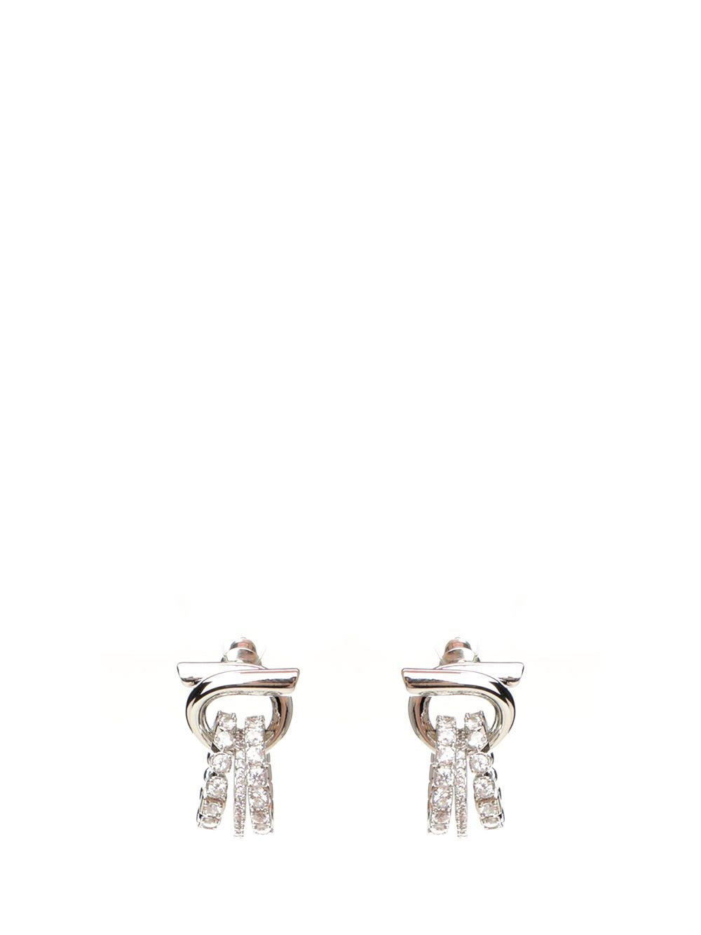 Ferragamo Women Gancini Earrings With Crystals FERRAGAMO