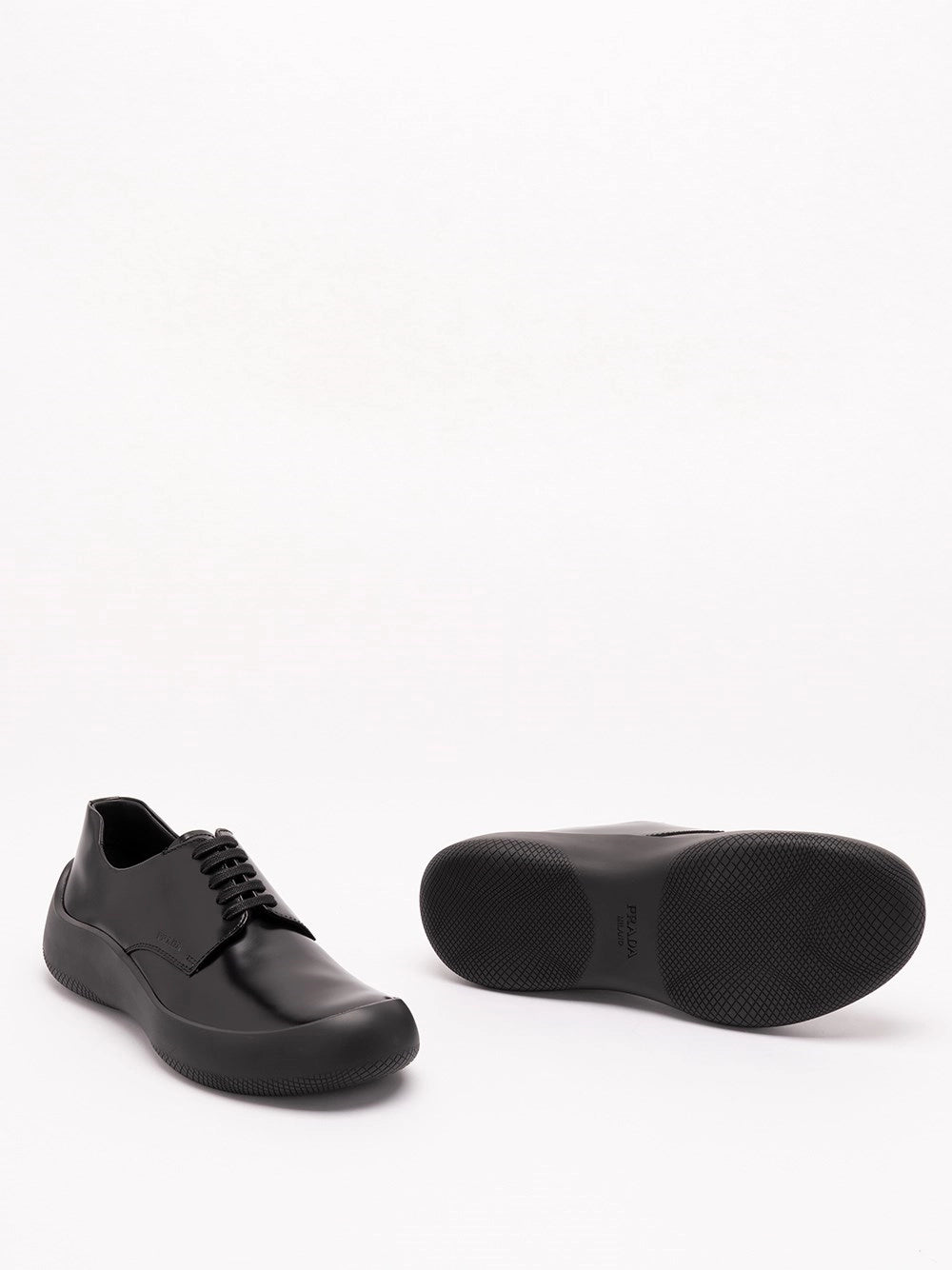 Prada Men Brushed Leather Laced Shoes PRADA