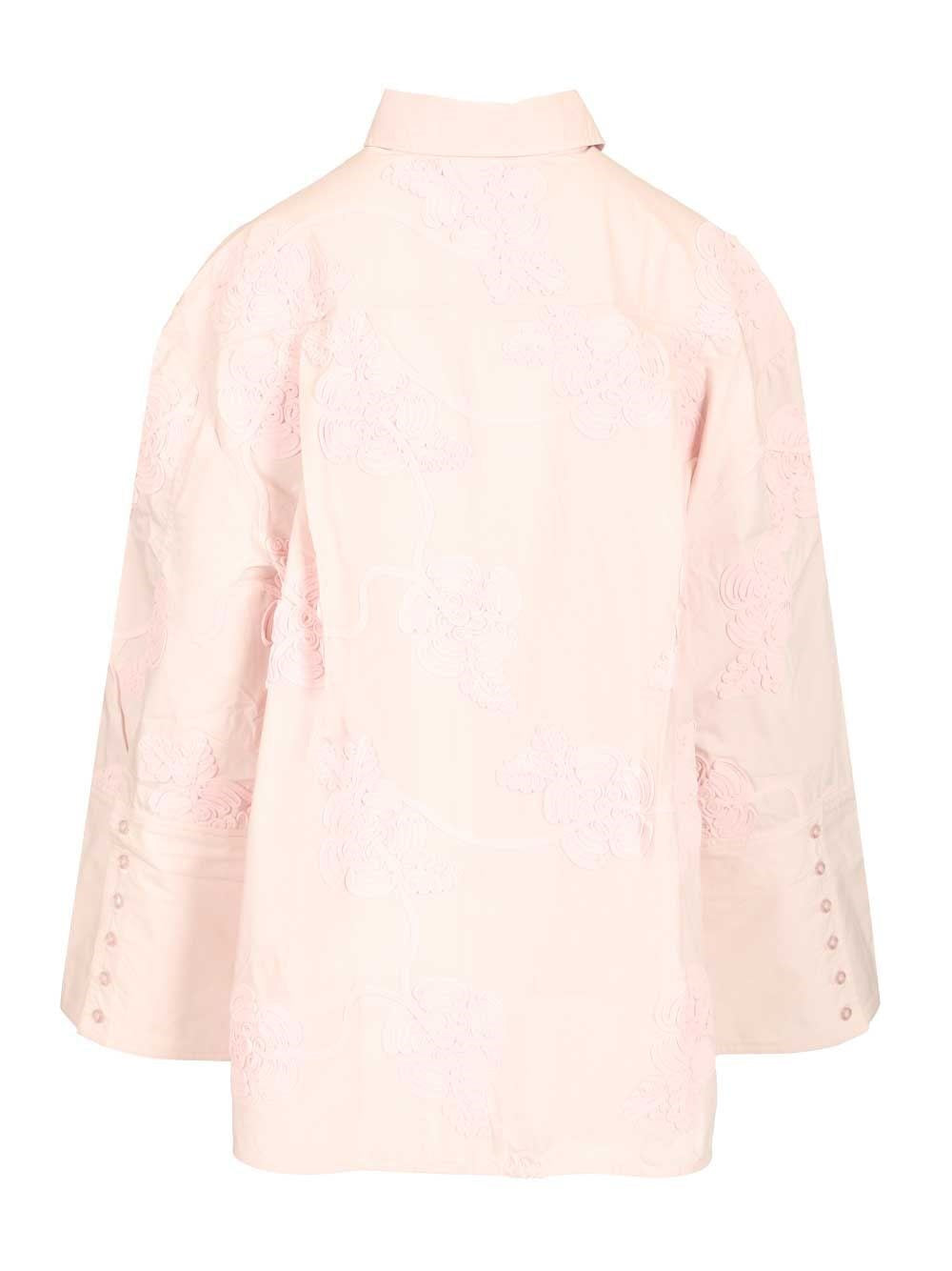 Rotate Women Light Pink Oversized Floral Shirt ROTATE