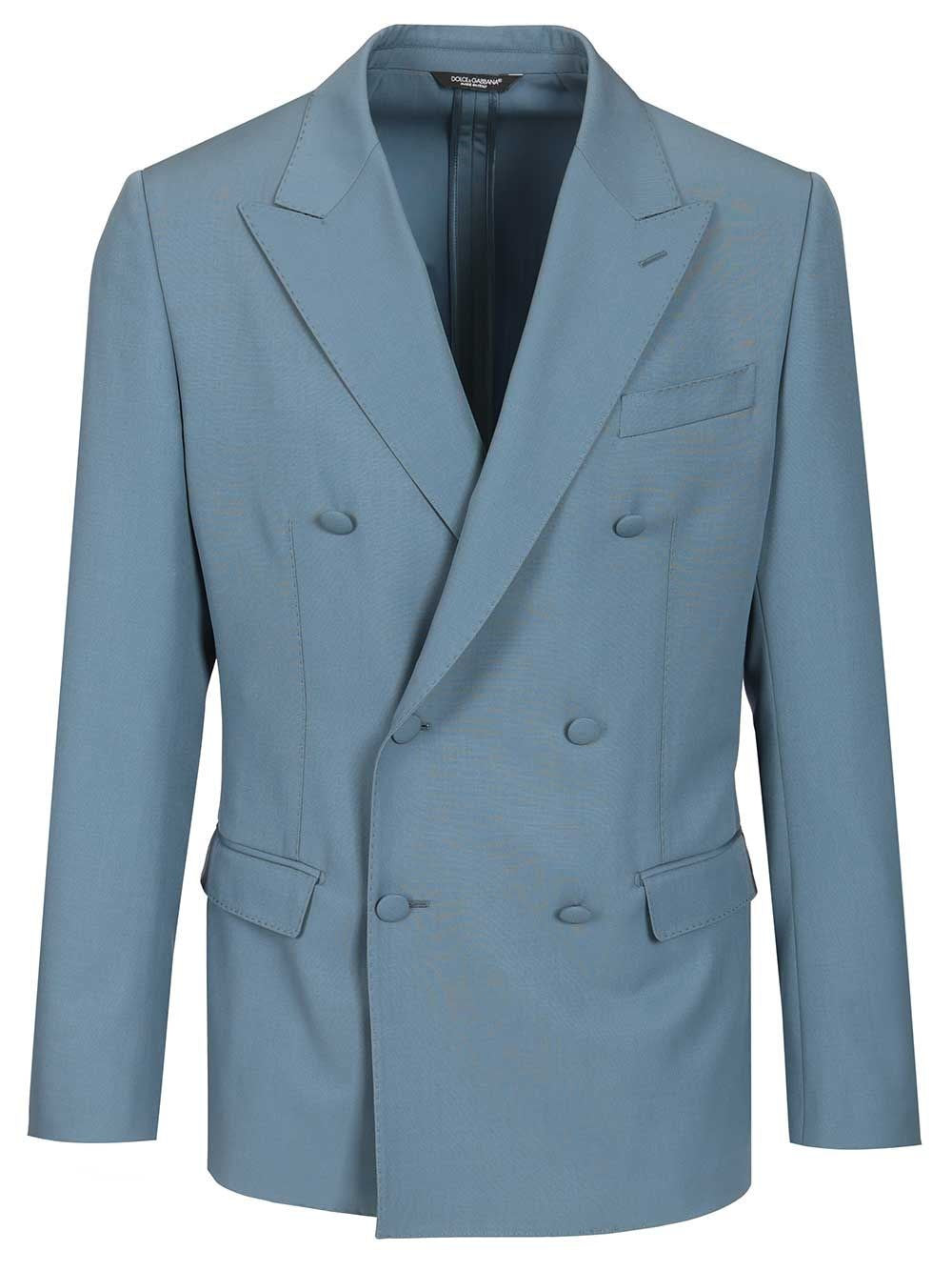 Dolce & Gabbana Men Double-Breasted Wool Poplin Jacket DOLCE & GABBANA
